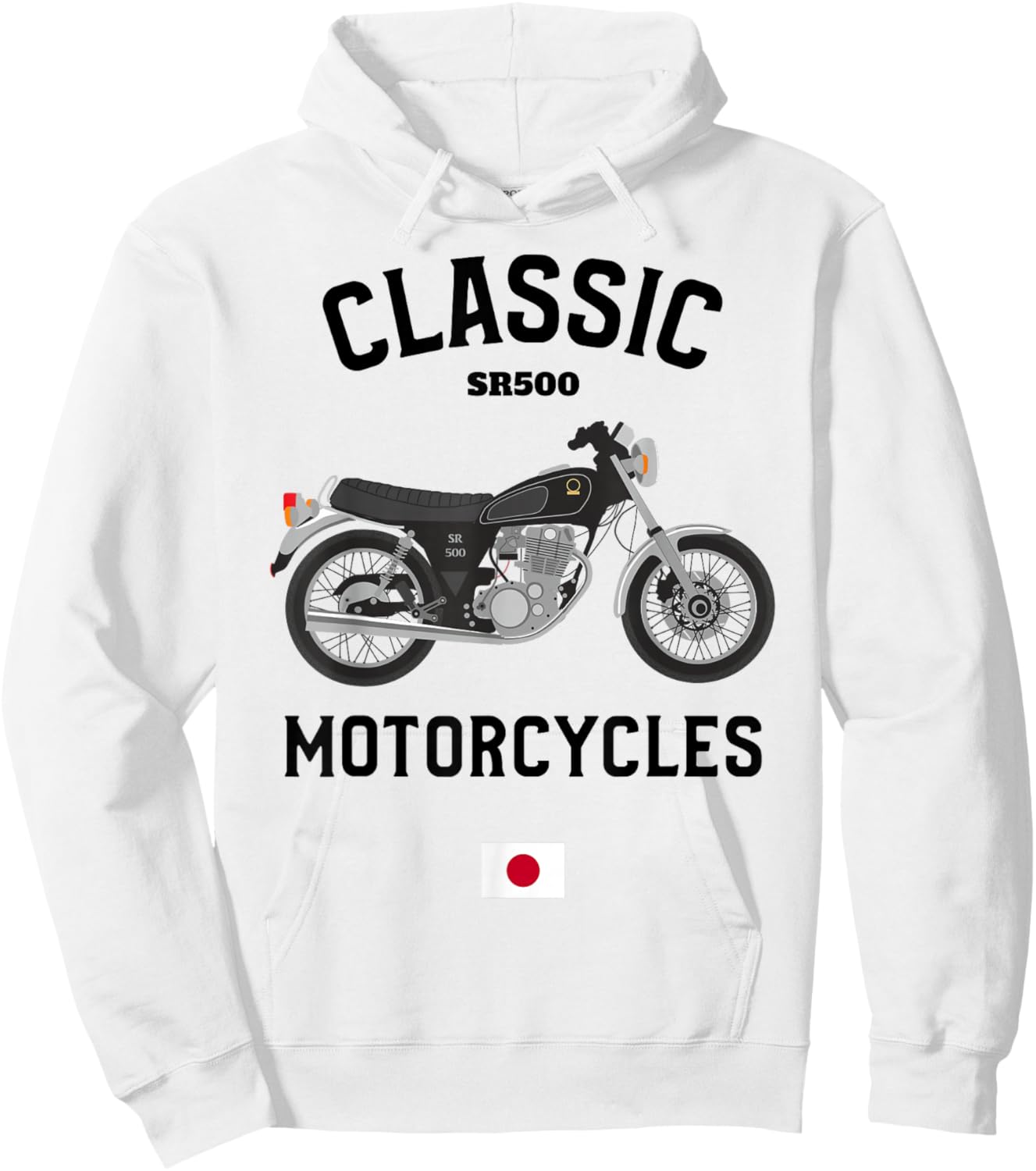 SR500 schwarz Speichen Classic Bike Motorradfahrer Motorrad Hoodie - Hoodie | White