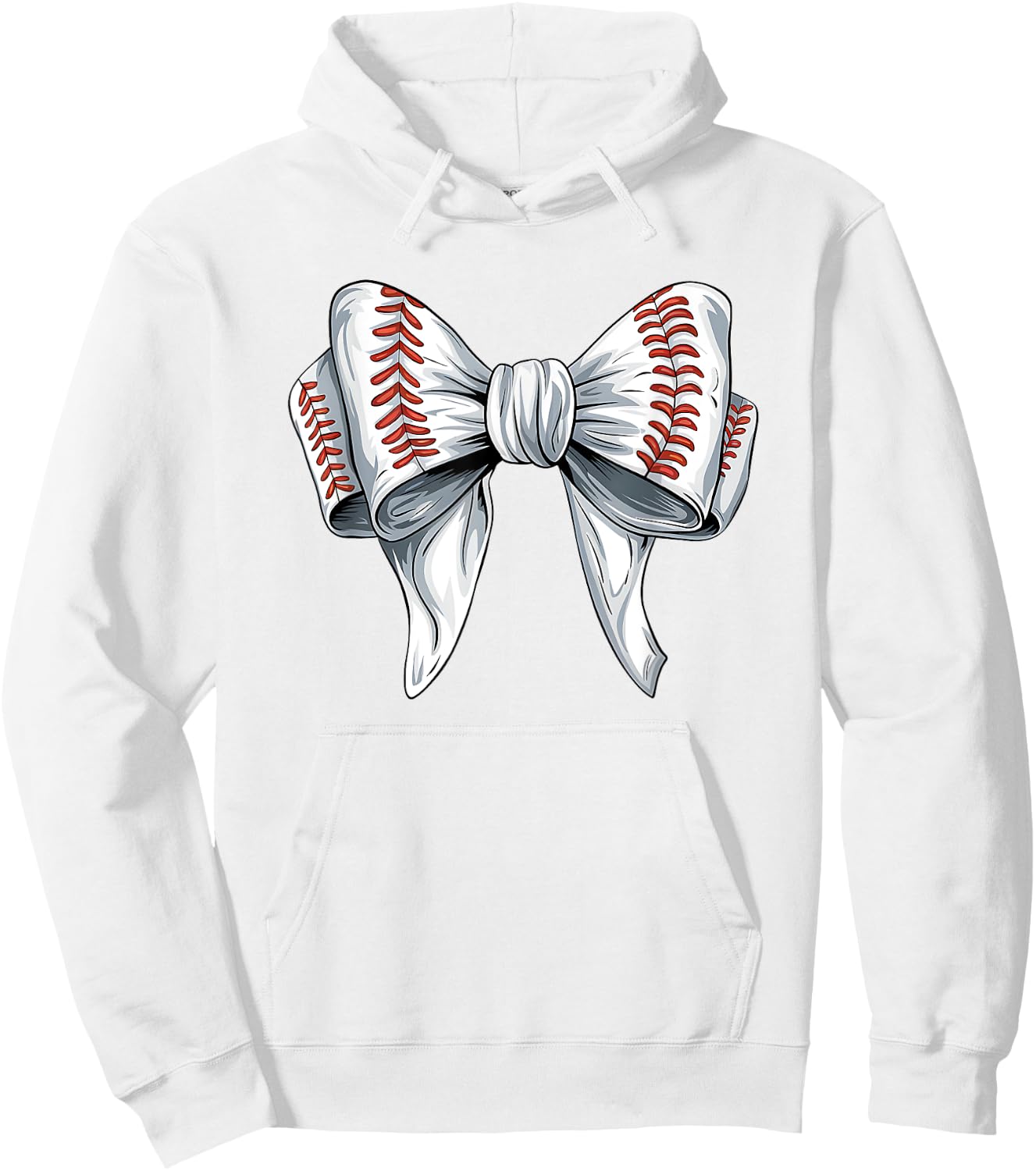 Baseball Coquette Bow Woman Girls Baseball Mom Fun Hoodie - Hoodie | White