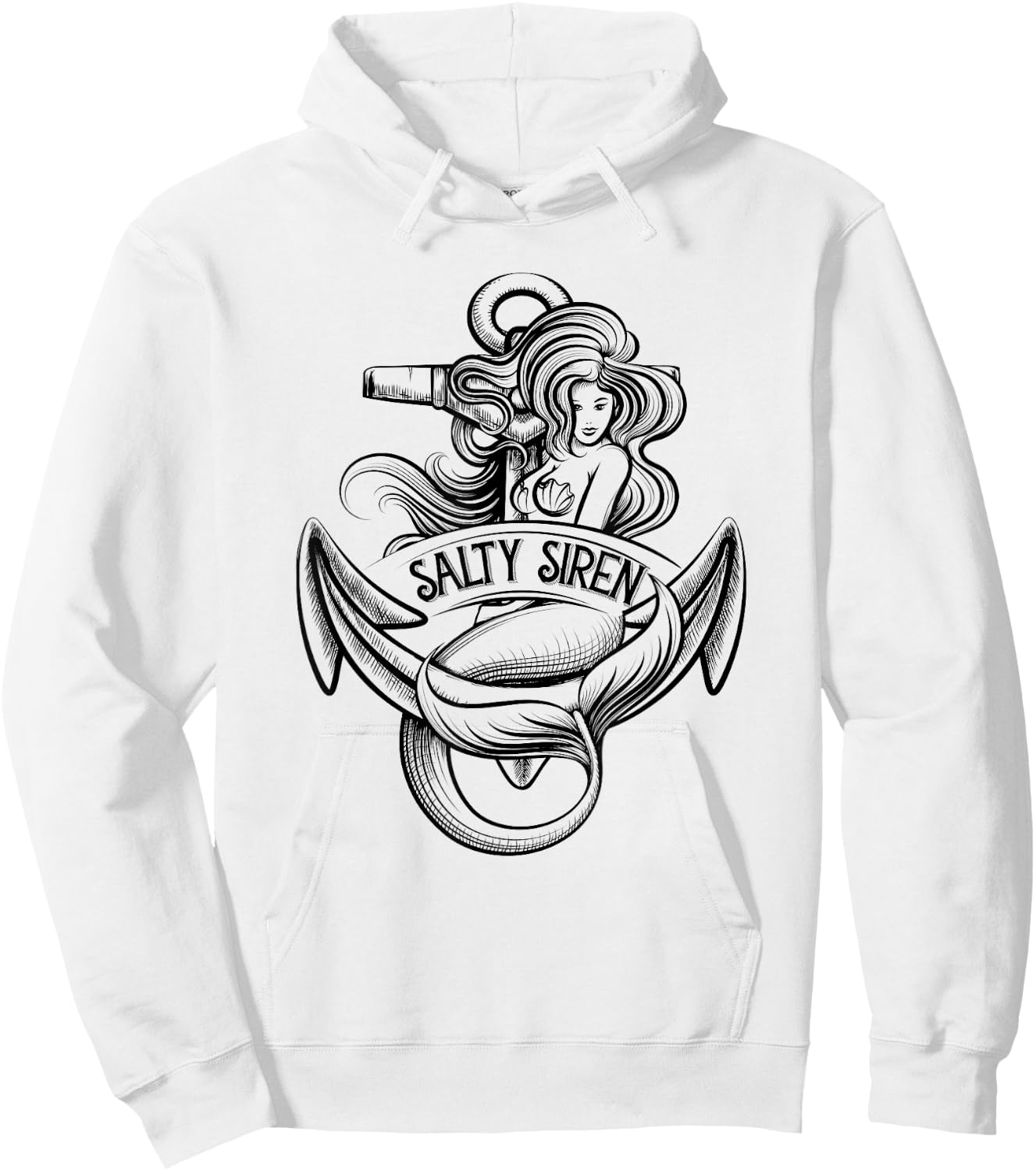Salty Siren Shirt Girls Trip Cruise Mermaid Nautical Gift Hoodie - Hoodie | White