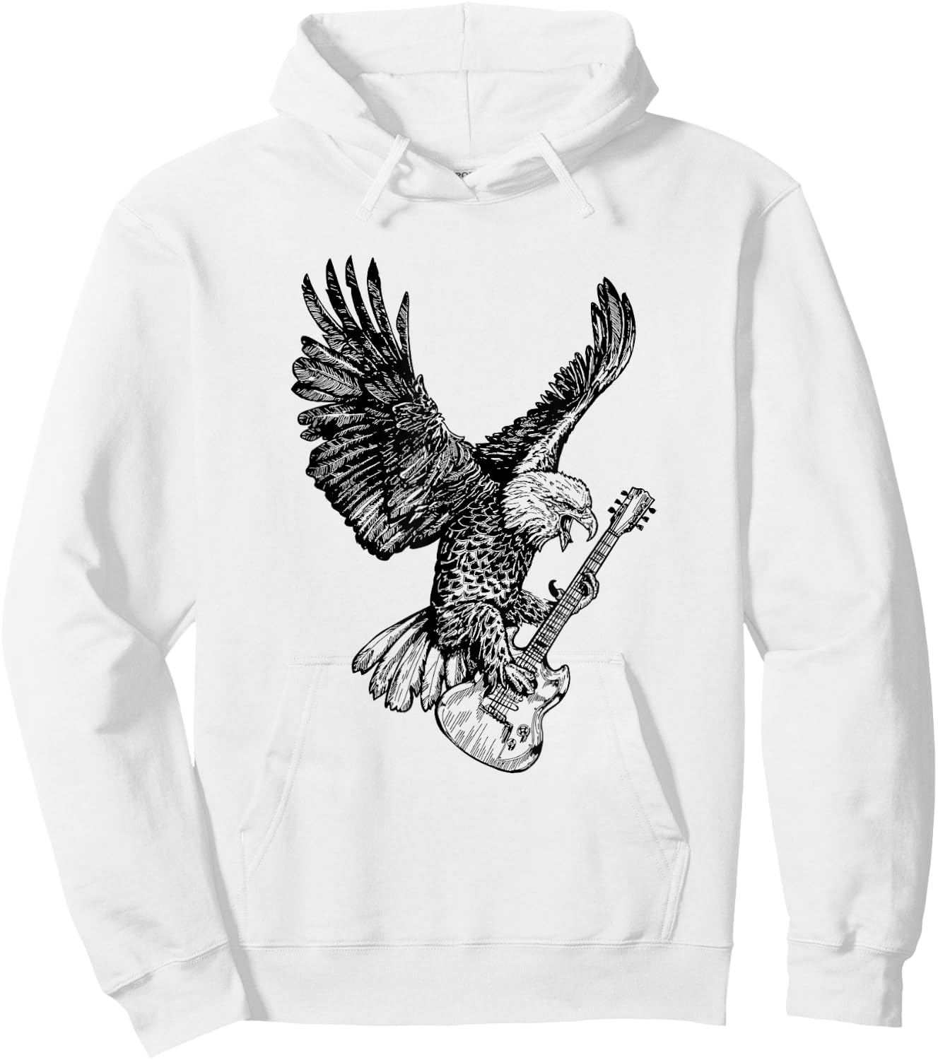 SEEMBO Eagle Playing Guitar Musician Guitarist Music Band Hoodie - Hoodie | White