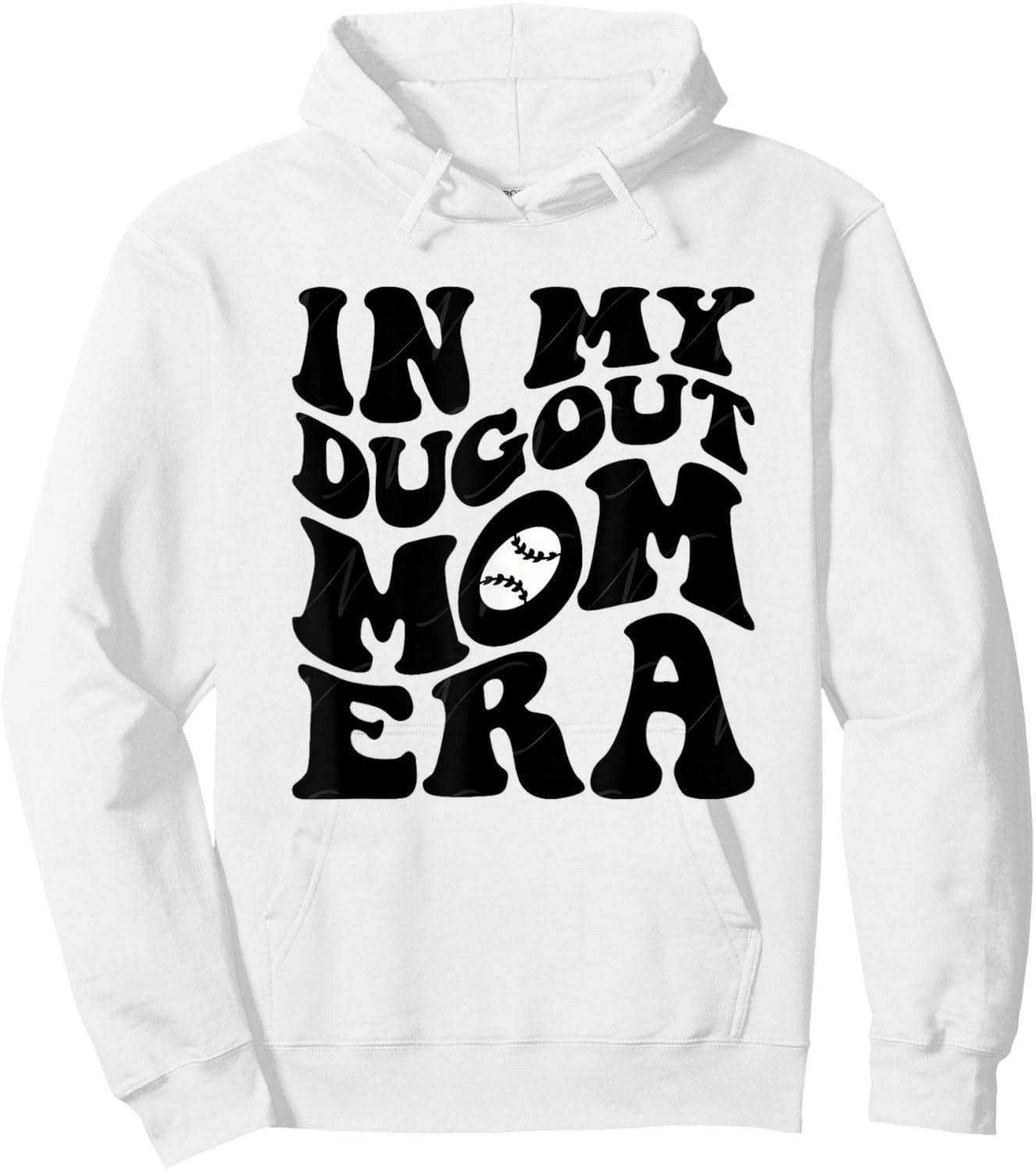Groovy In My Dugout Mom Era Funny Baseball Mother's Day Hoodie - Hoodie | White