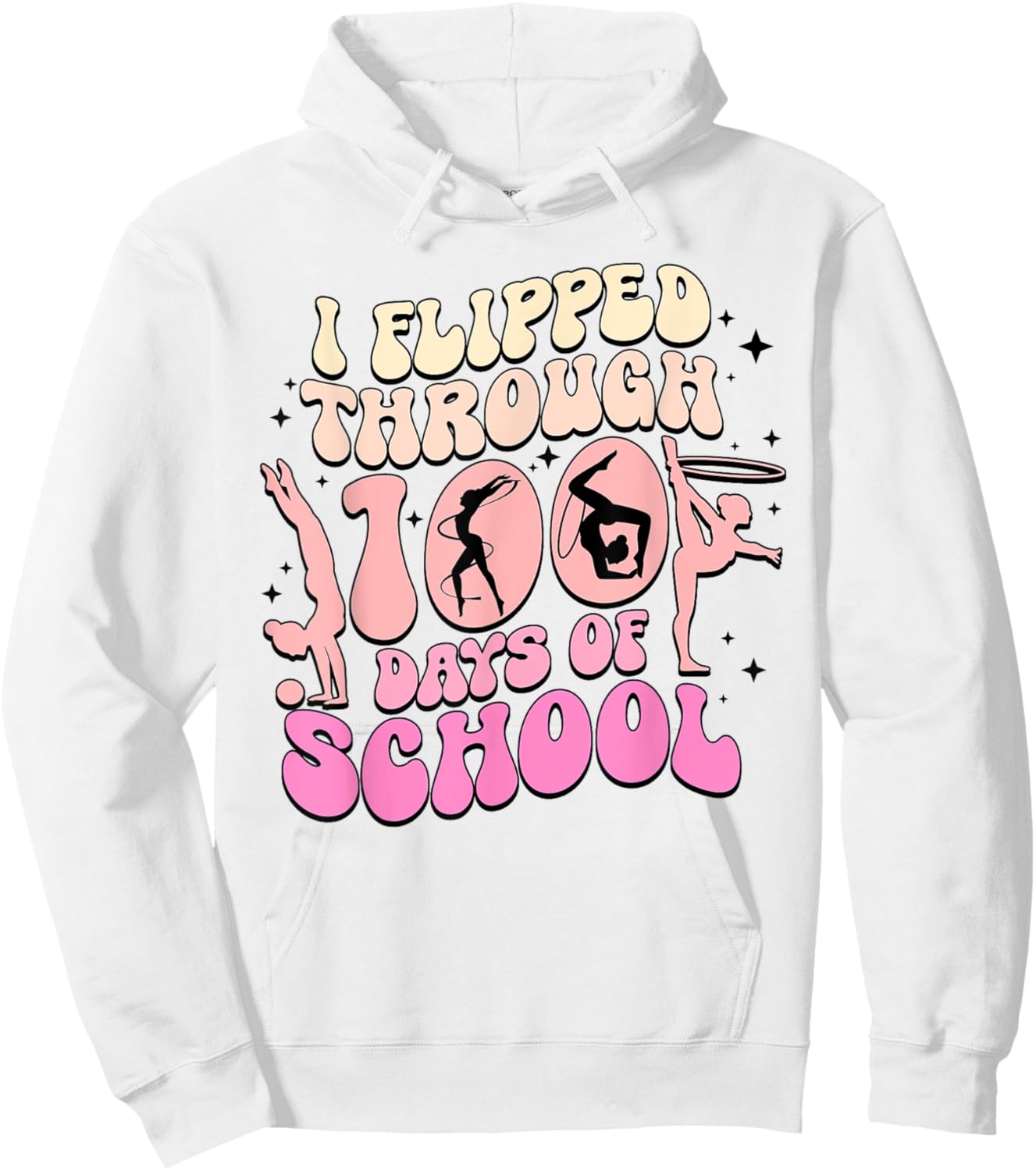 I Flipped Through 100 Days Of School Gymnastics Women Kids Hoodie - Hoodie | White