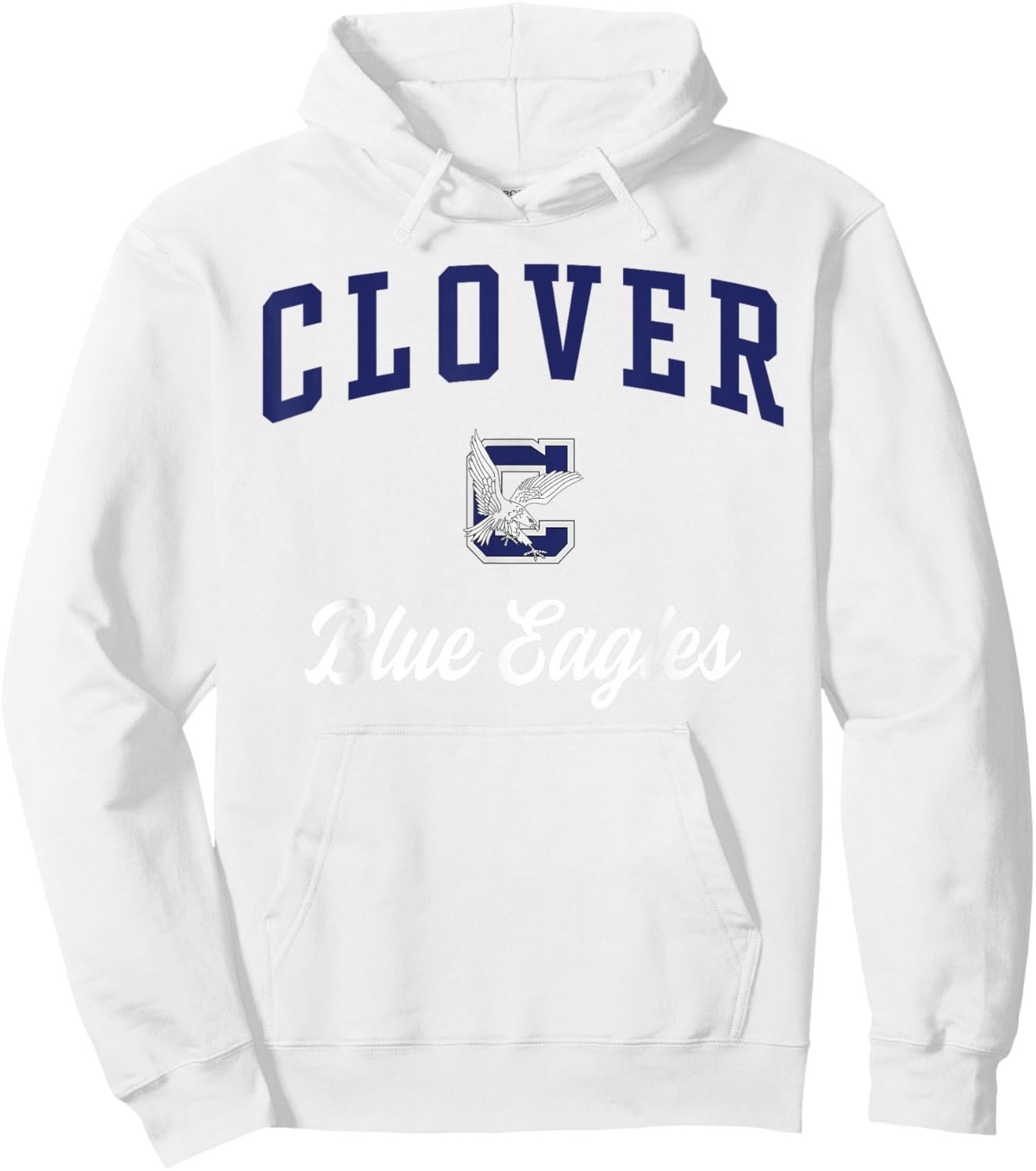 Clover High School Blue Eagles Hoodie - Hoodie | White