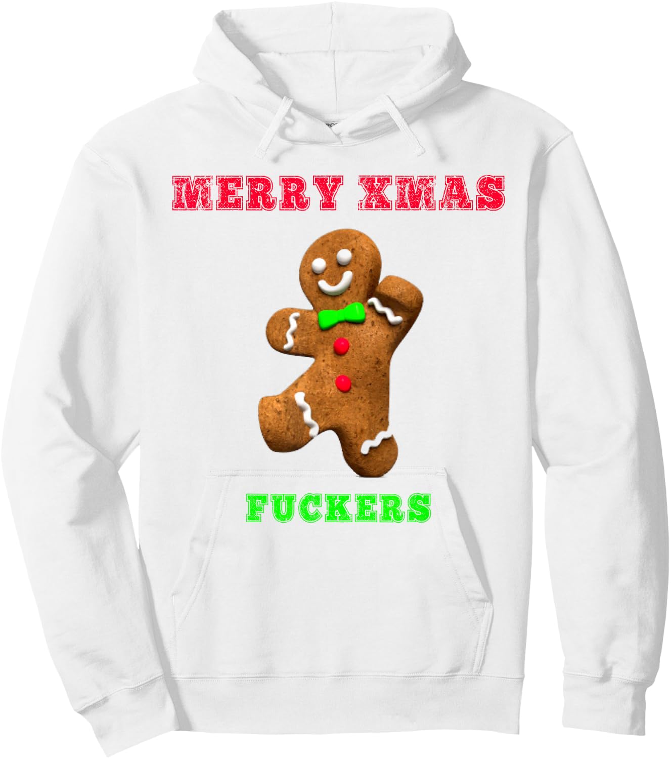Merry Xmas Fuckers Funny Christmas Sweater Shirt Hoodie - Hoodie | White
