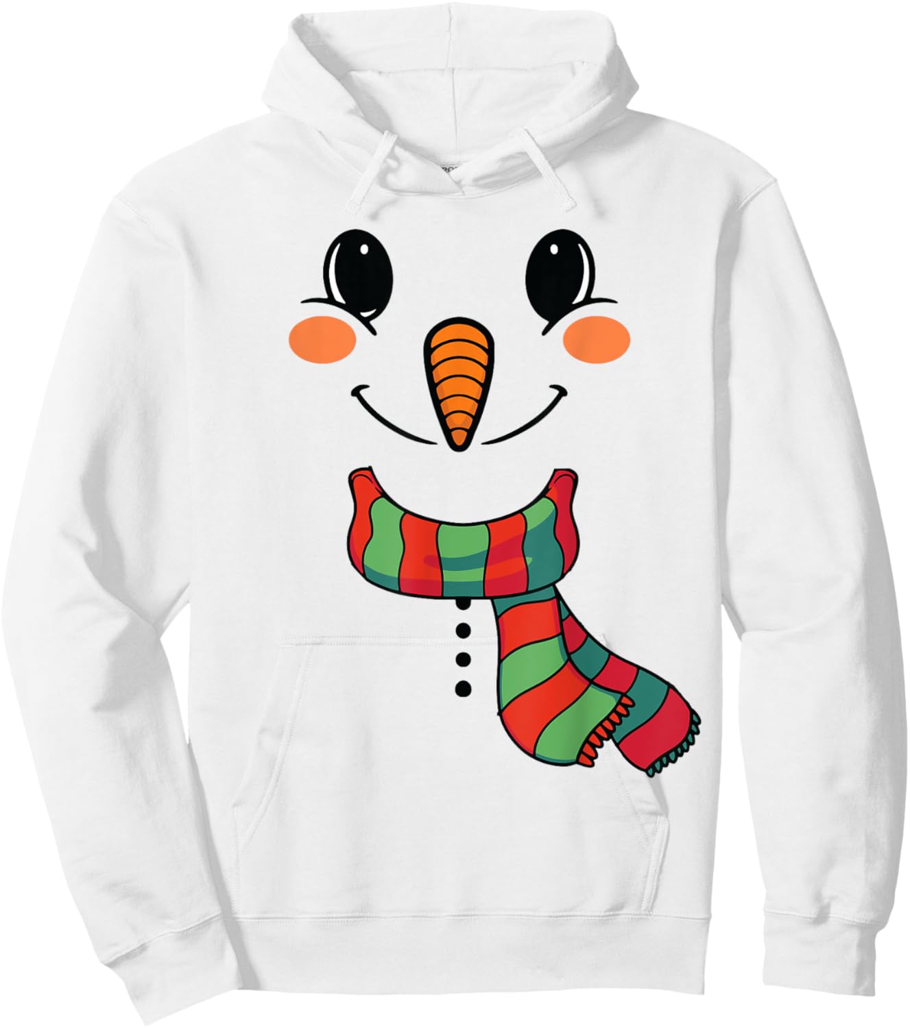 Snow Boy Shirt Snowman Face with Carrot Nose Kids Boys Girls Hoodie - Hoodie | White