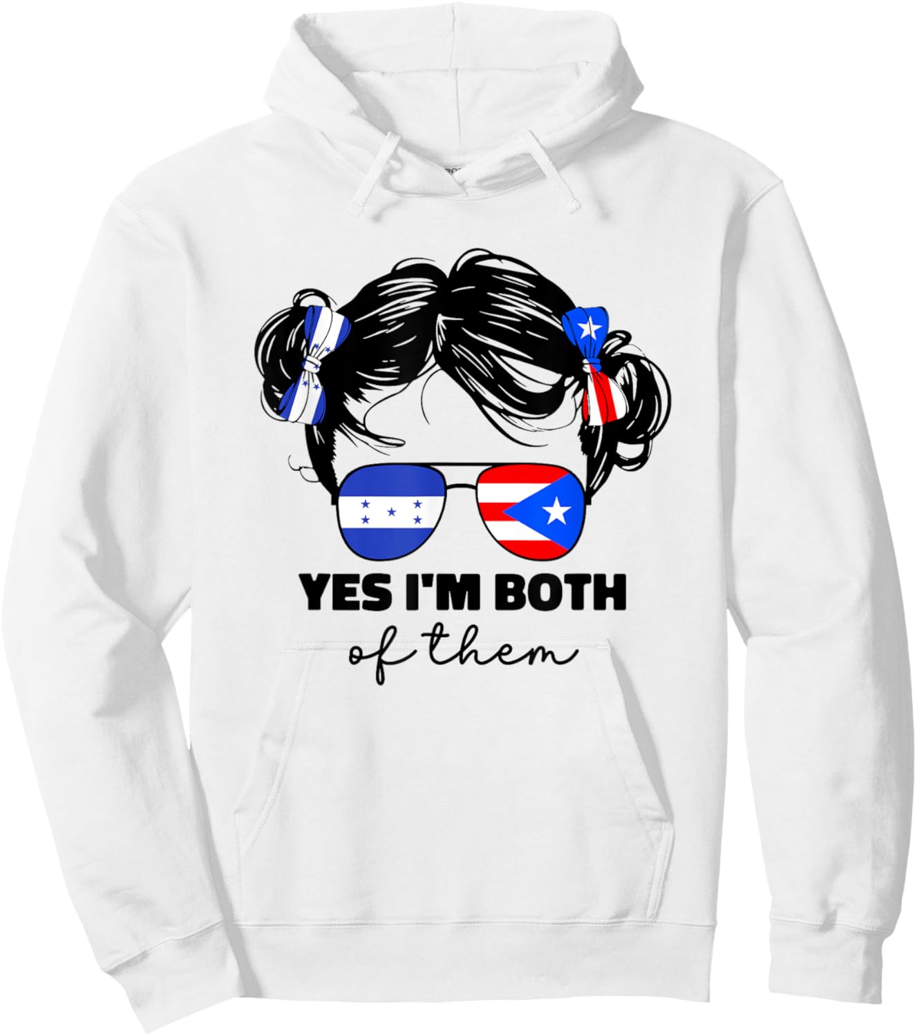 Half Honduran And Puerto Rican Rico Honduras Flag Kids Girl Hoodie - Hoodie | White