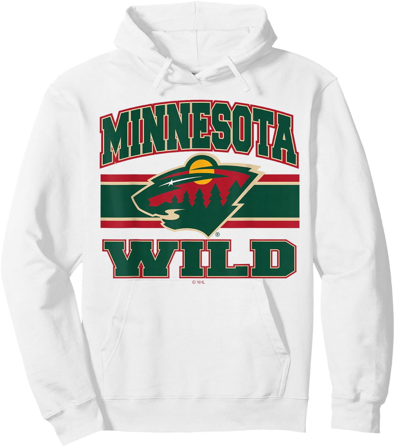 Minnesota Wild Stripe Gray Officially Licensed Hoodie - Hoodie | White