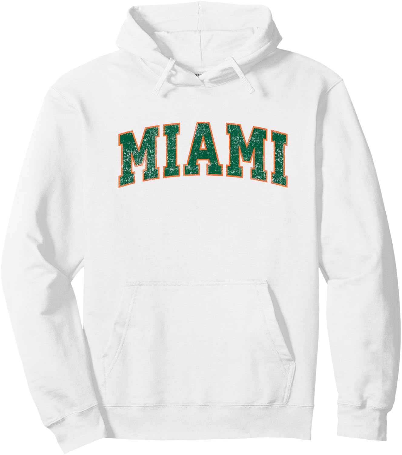 Miami Florida FL Vintage Athletic Sports Hoodie - Hoodie | White