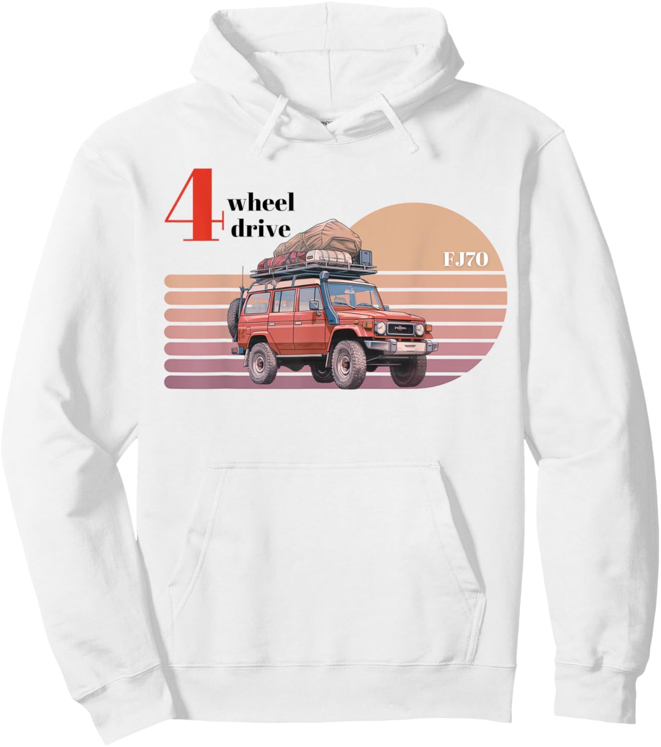 FJ70 4 Wheel drive 4x4 off road adventure Hoodie - Hoodie | White