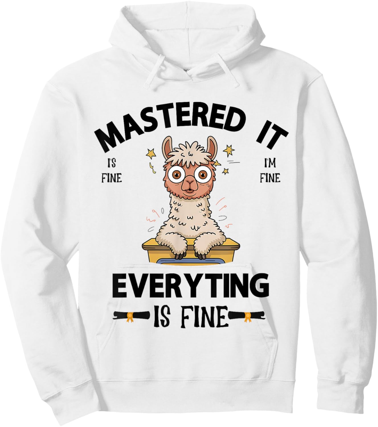 Masters Mastered It Alpaca Graduate Master Degree Graduation Hoodie - Hoodie | White