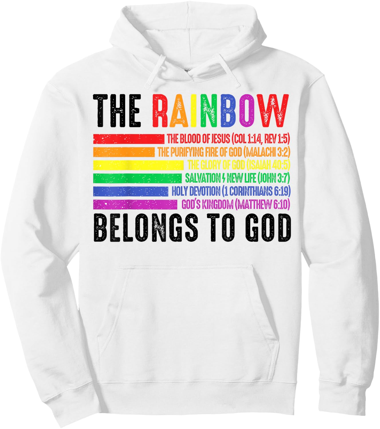 The Rainbow Belongs To God Hoodie - Hoodie | White