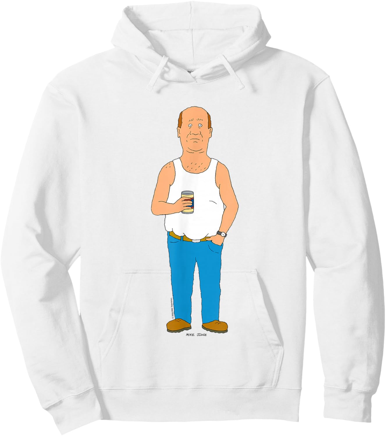 King Of The Hill Iconic Bill Dauterive Big Chest Portrait Hoodie - Hoodie | White
