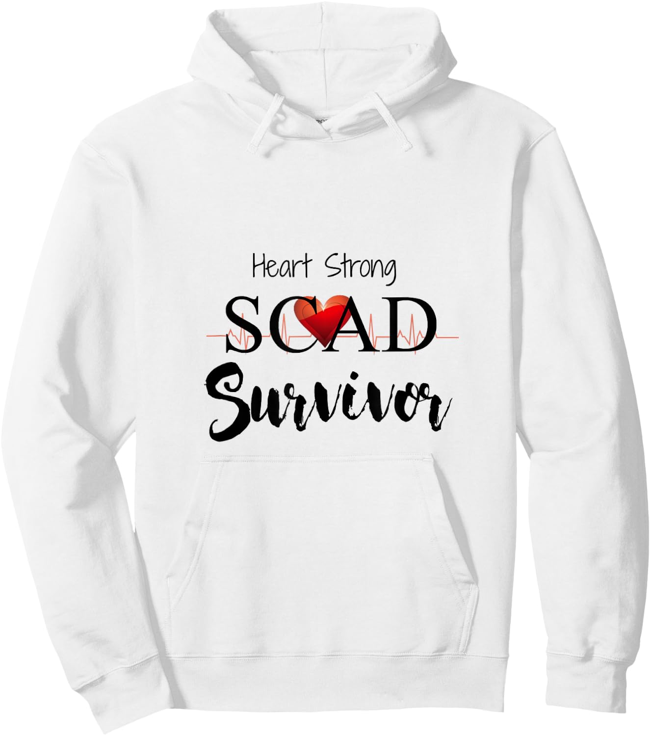 SCAD Heart Attack Women Warrior Survivor Cardiac Hoodie - Hoodie | White