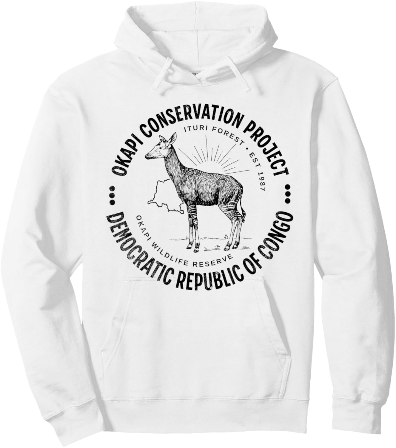 Okapi Conservation African Congo Wildlife Preservation Okapi Hoodie - Hoodie | White