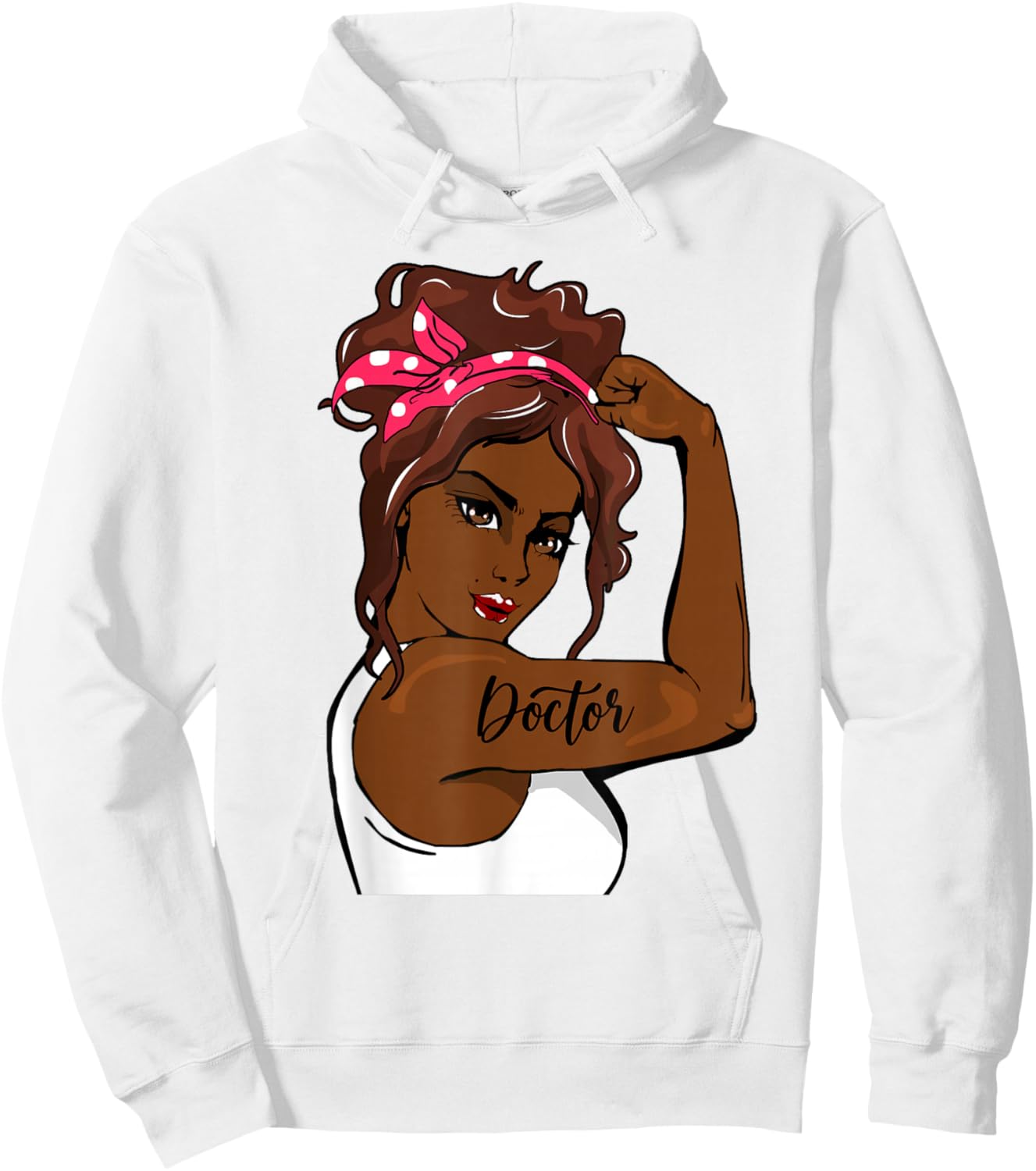 Black History Pin Up Rosie The Riveter Doctor Hoodie - Hoodie | White