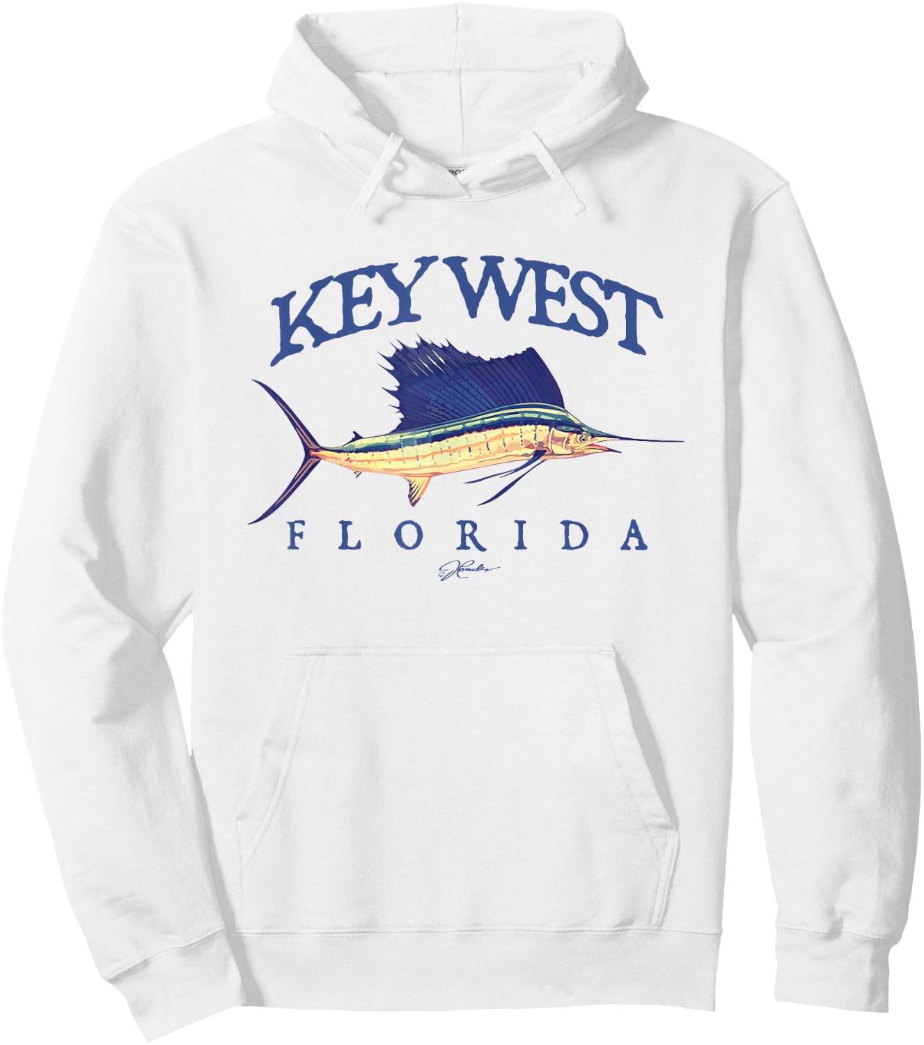 JCombs: Key West, FL, Vintage Sailfish Hoodie - Hoodie | White