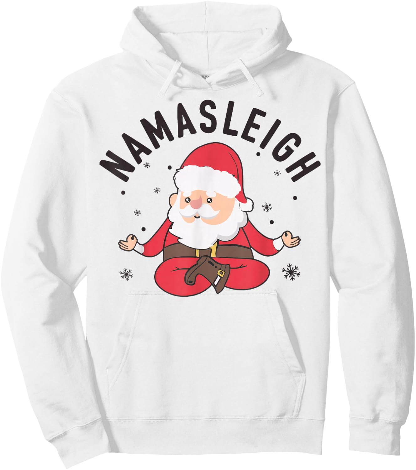 Santa Namasleigh Funny Santa Namaste Christmas Santa Yoga Hoodie - Hoodie | White