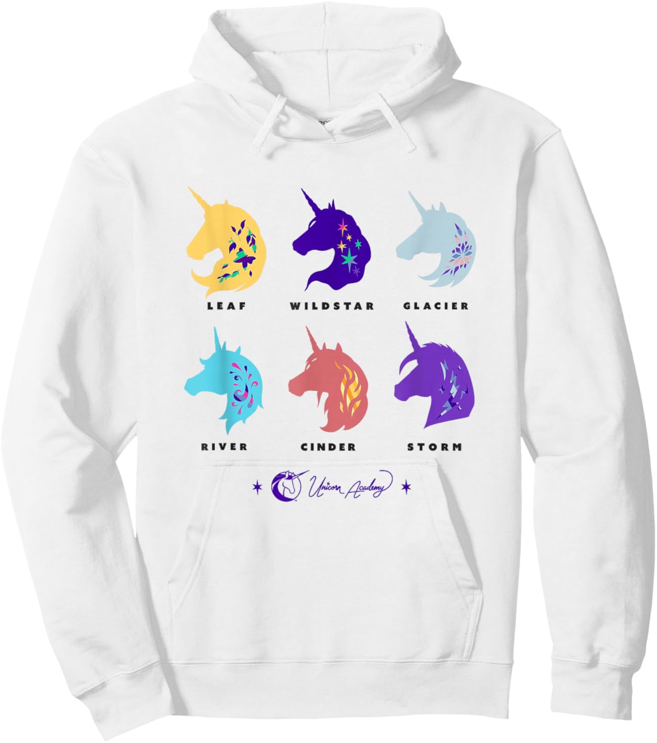 Unicorn Academy Unicorn Silhouettes Graphic Hoodie - Hoodie | White