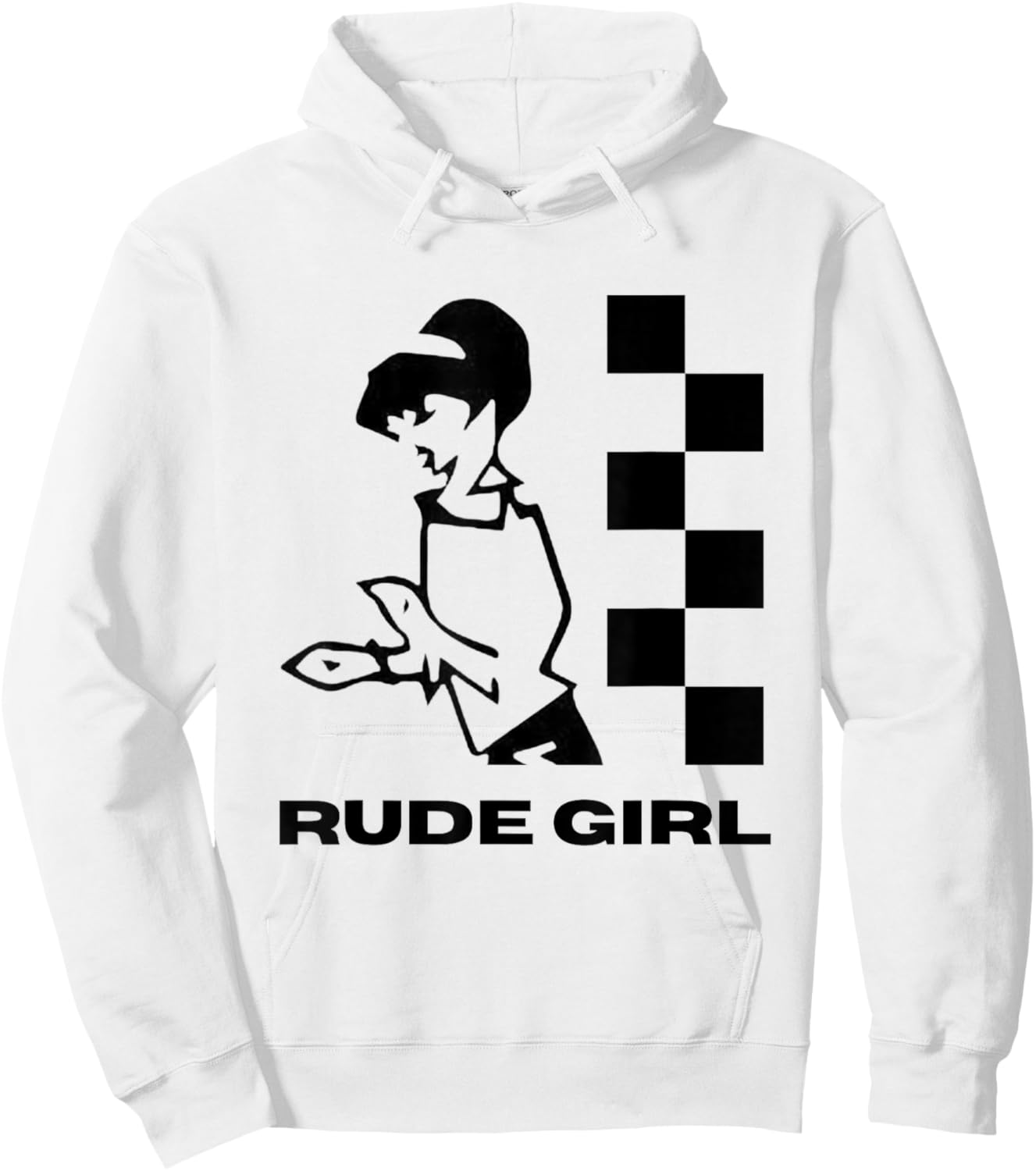 2 Tone Ska Rude Beat Girl Hoodie - Hoodie | White