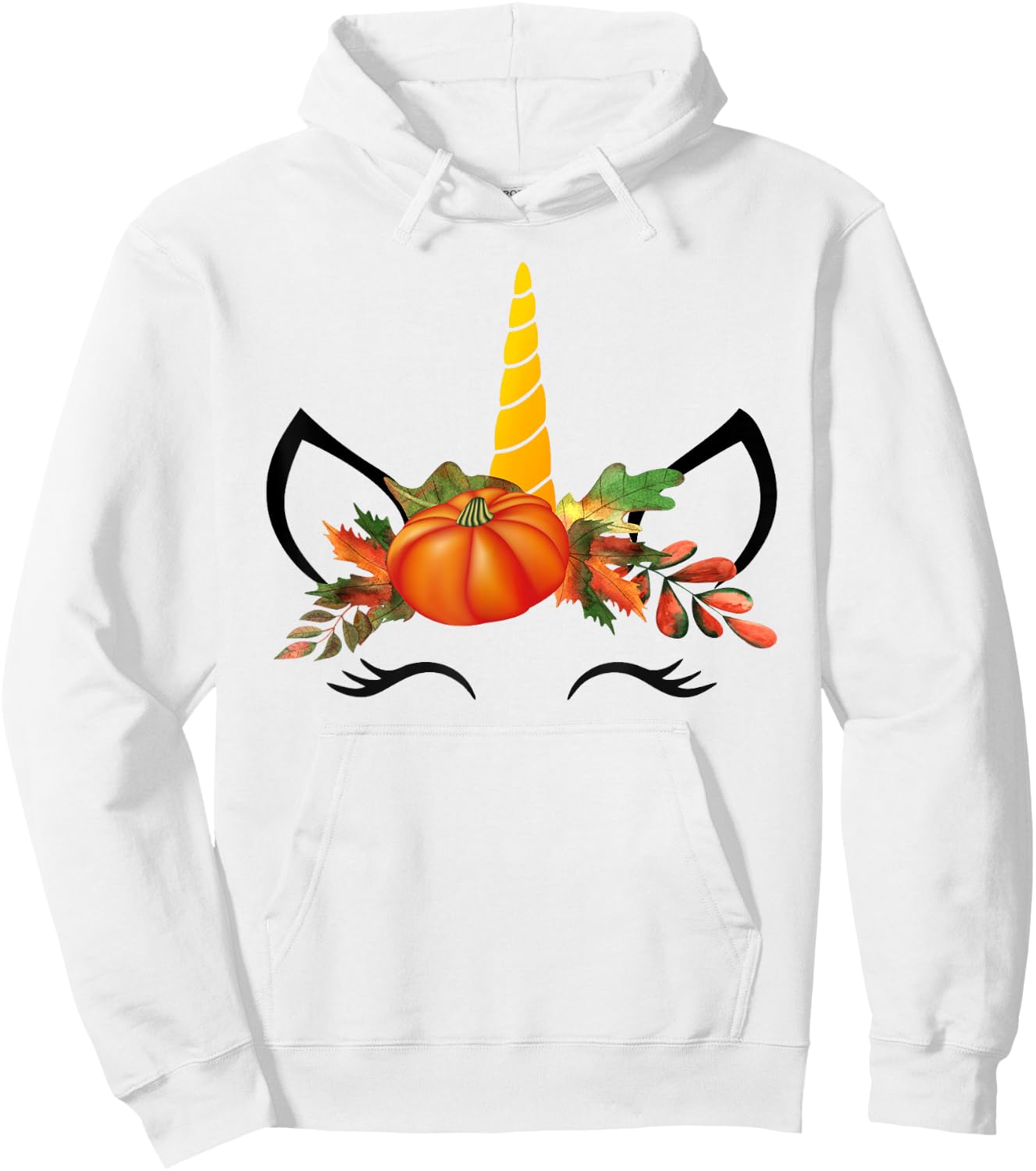 Cute Unicorn Pumpkin Shirts for Kids Halloween Thanksgiving Hoodie - Hoodie | White