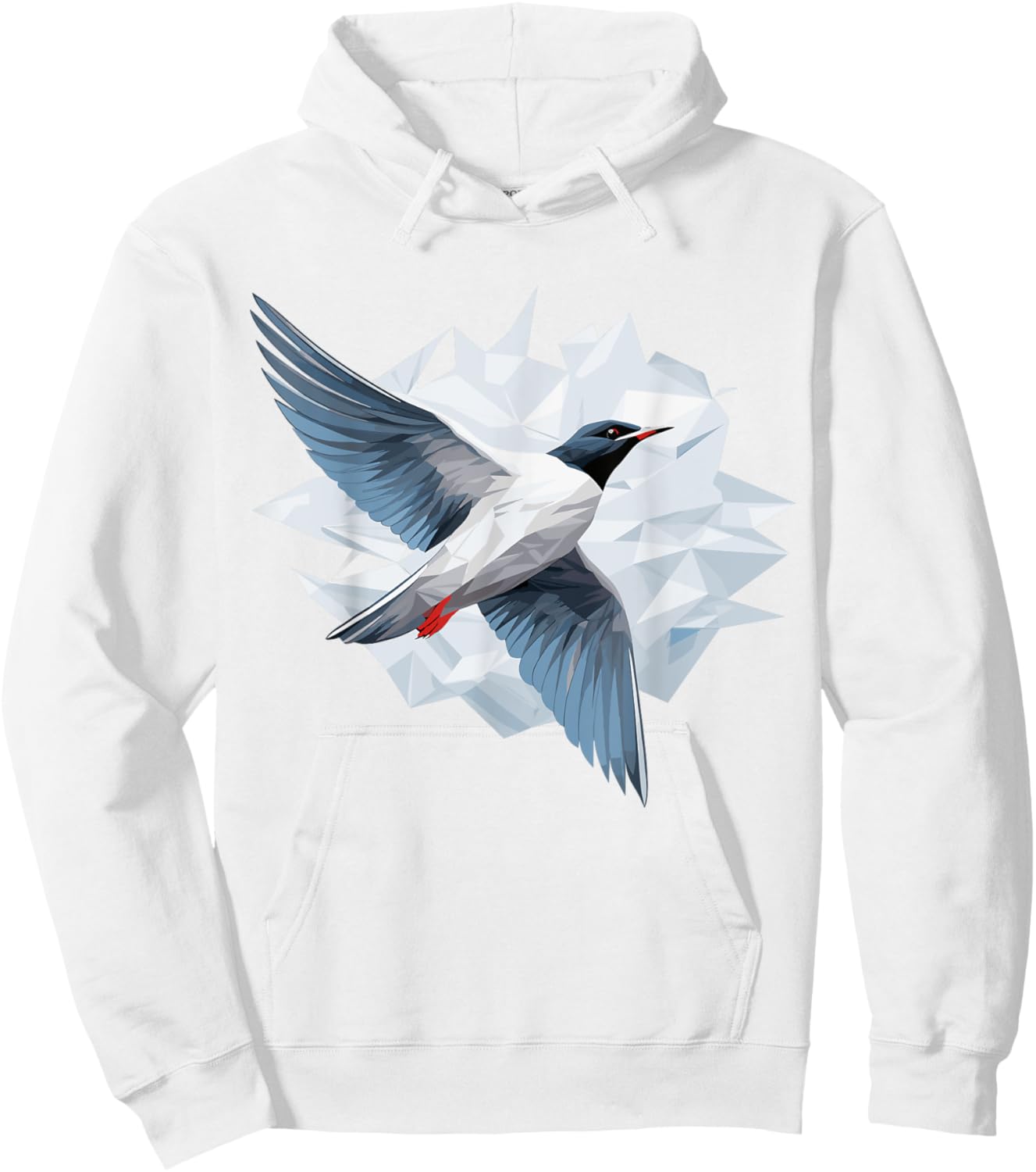 Arctic Tern Bird Geometric Patten Art, Cute Arctic Tern Love Hoodie - Hoodie | White