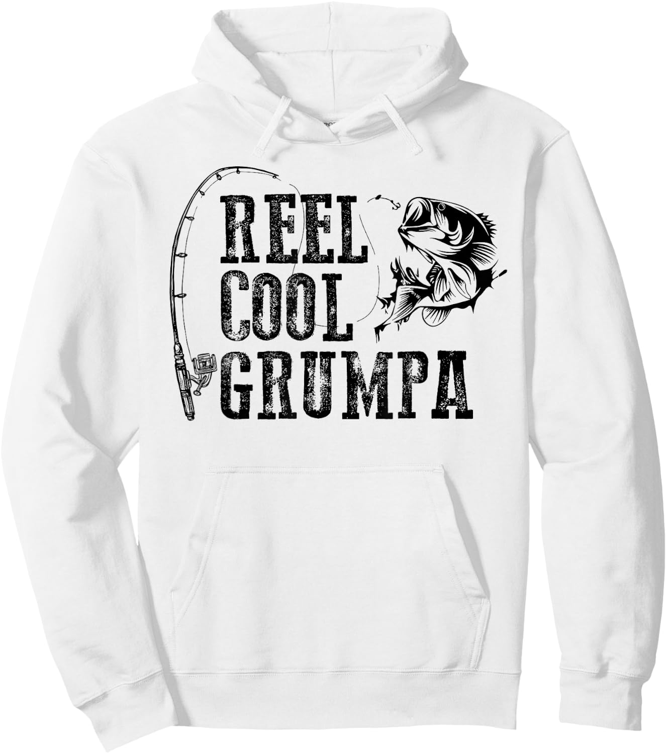 Grumpa Fishing: Reel Cool Grumpa Funny Gift Hoodie - Hoodie | White