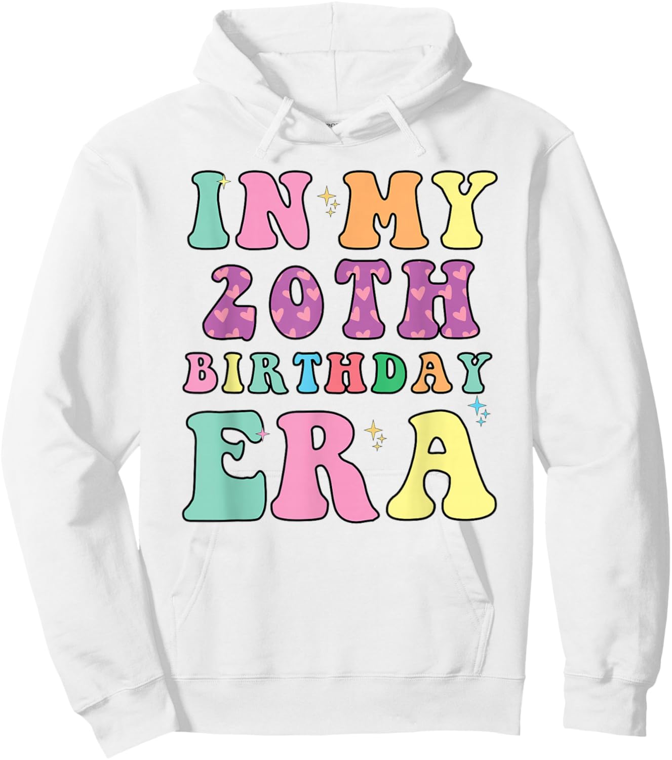 In My 20th Birthday Era Groovy Retro 20 Years Old Birthday Hoodie - Hoodie | White