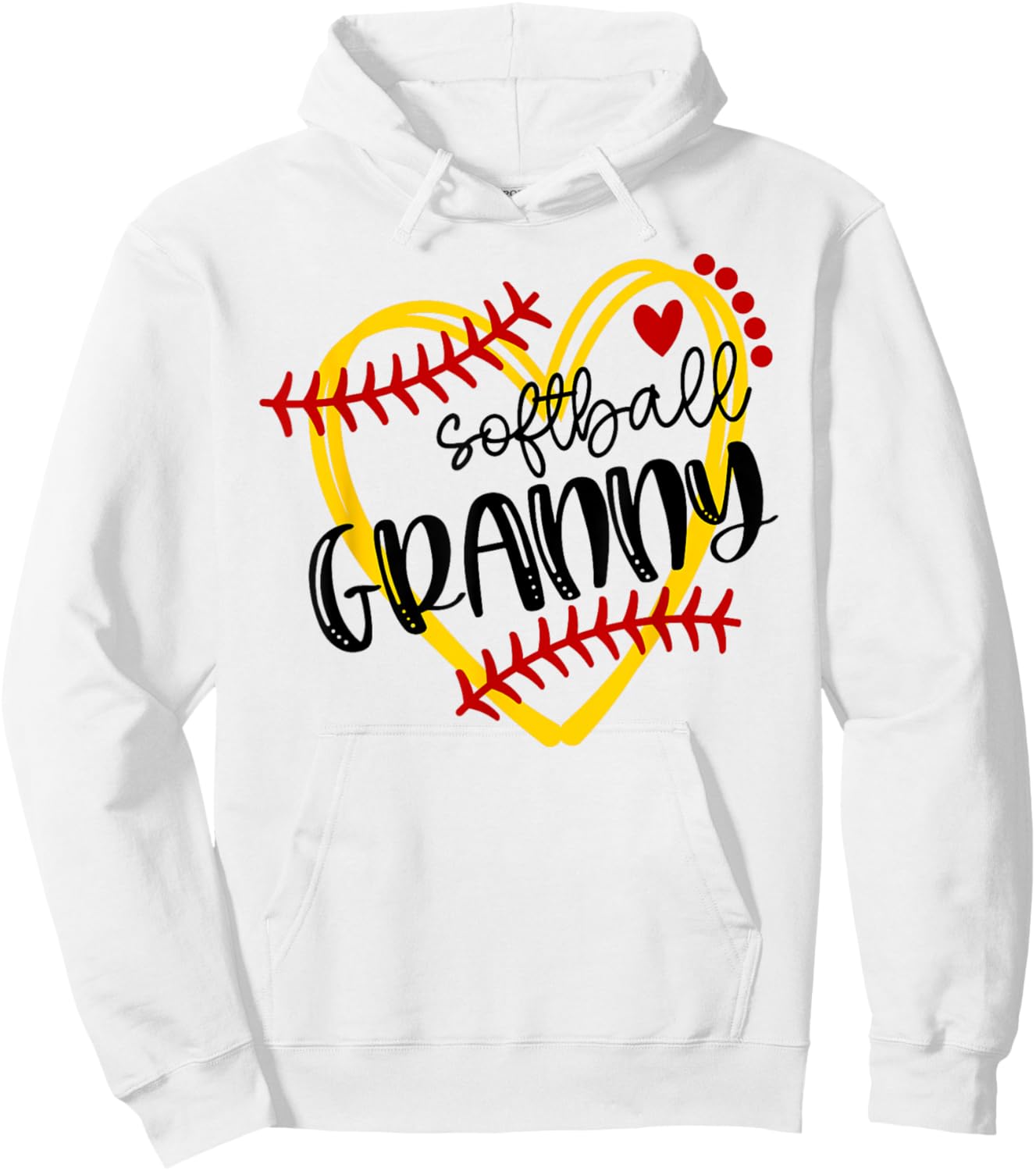 Personalized Softball Heart Cute Granny Women Softball Hoodie - Hoodie | White