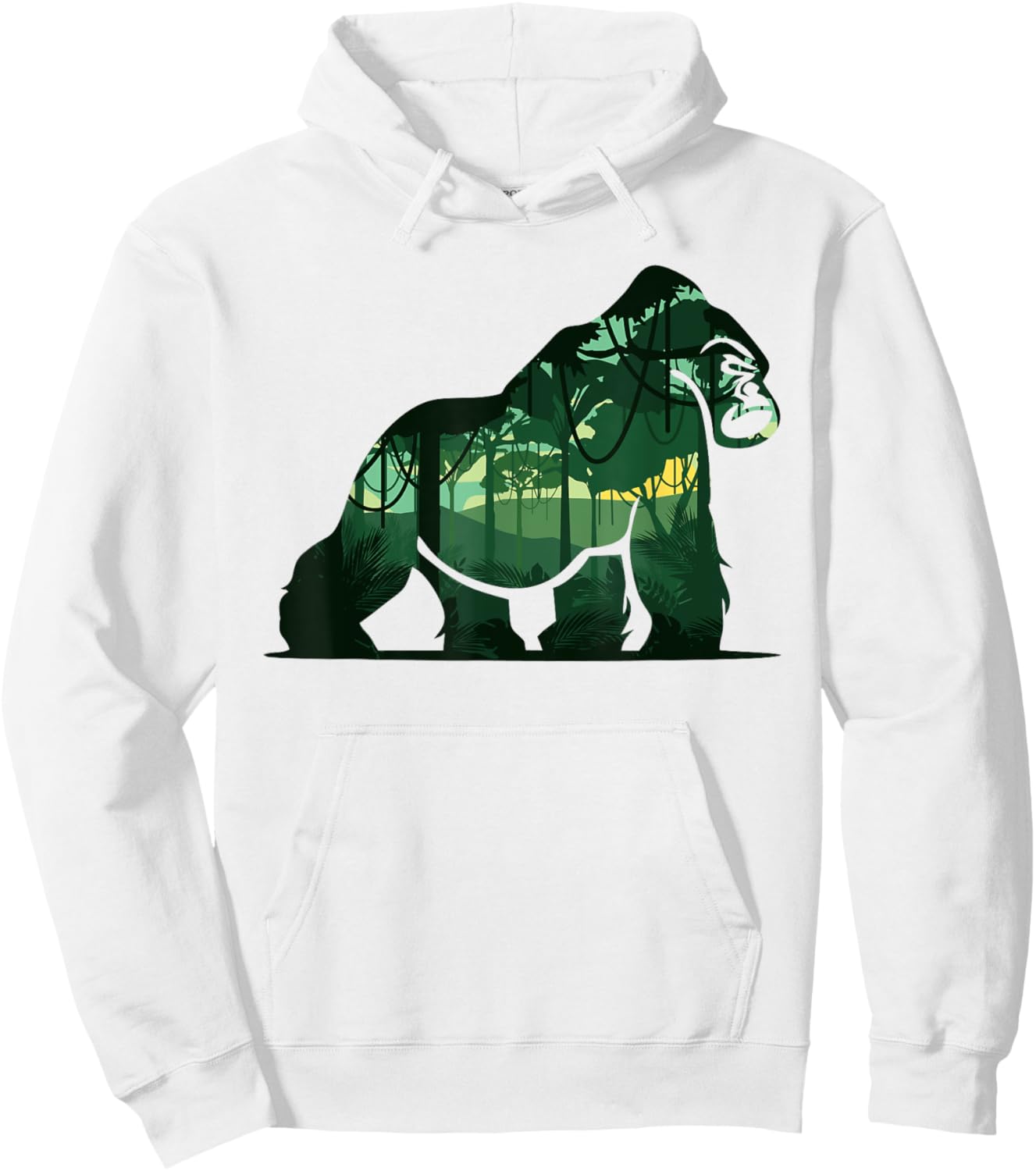 Forest nature wilderness minimalism gorilla Hoodie - Hoodie | White