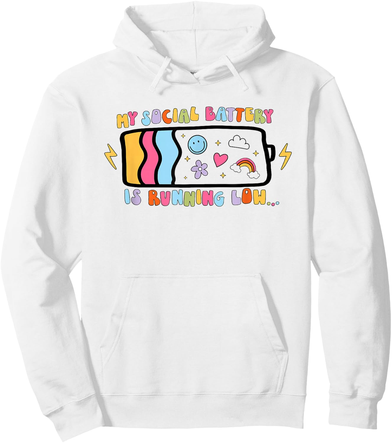 My Social Battery Is Running Low Hoodie - Hoodie | White