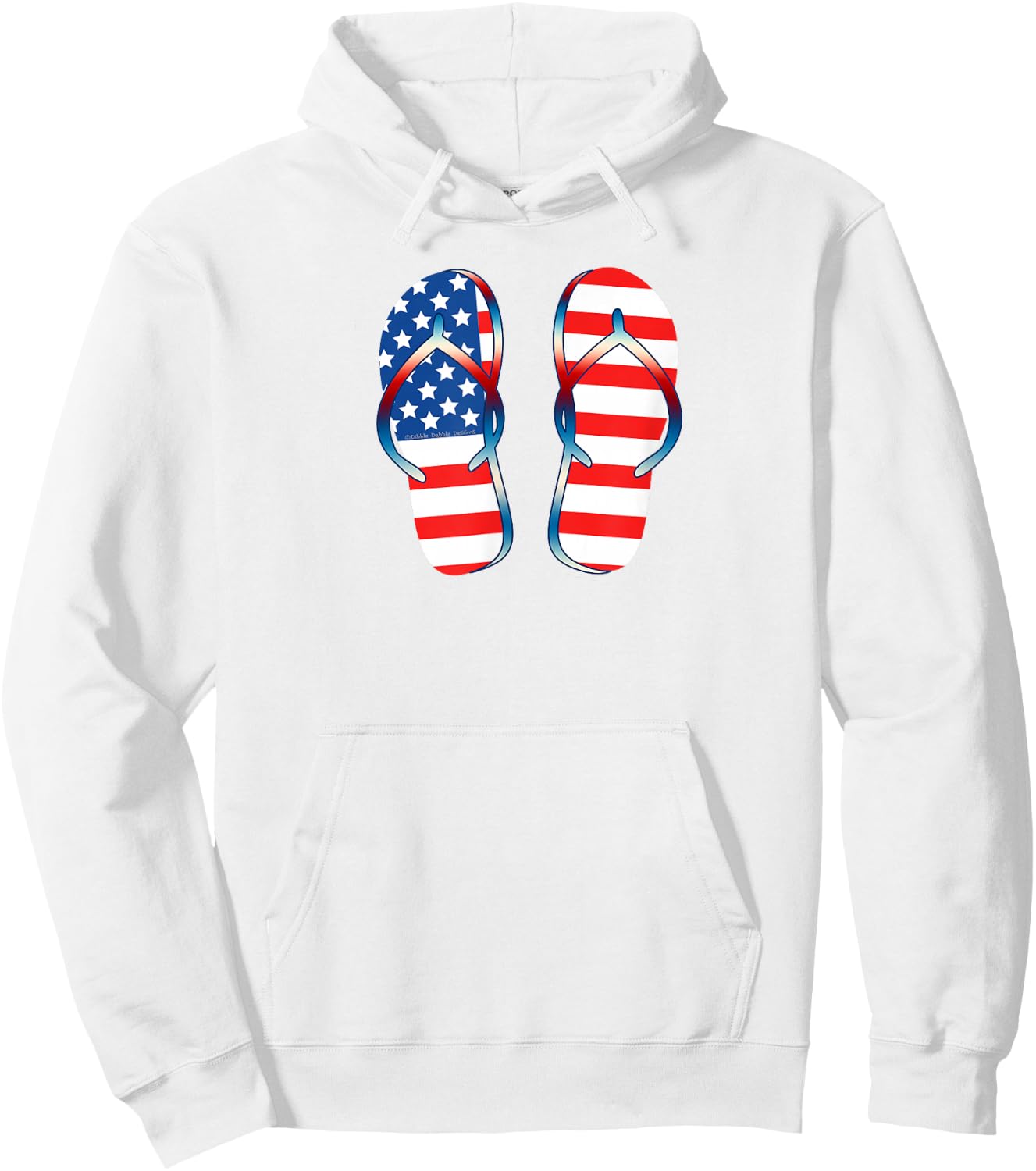 Patriotic USA Flag Summer Flip Flops - 4th of July Hoodie - Hoodie | White