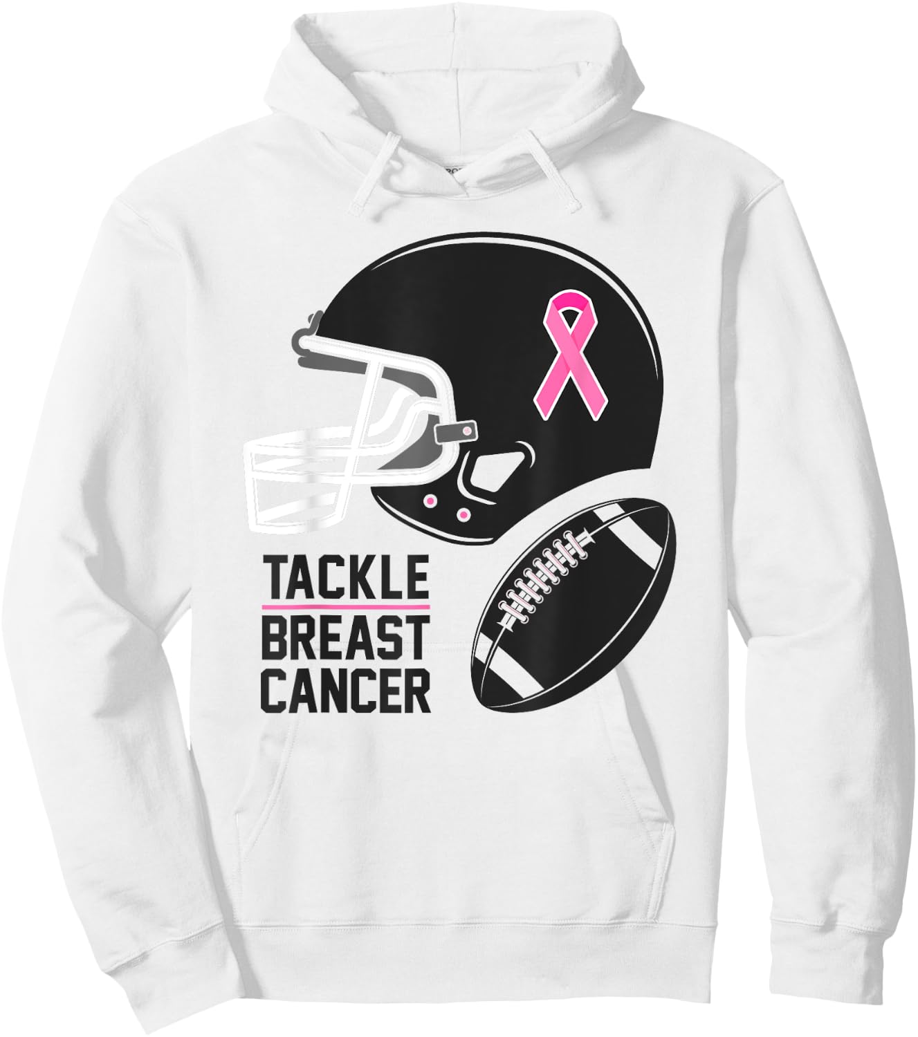 Tackle Breast Cancer Shirt Football Breast Cancer Awareness Hoodie - Hoodie | White
