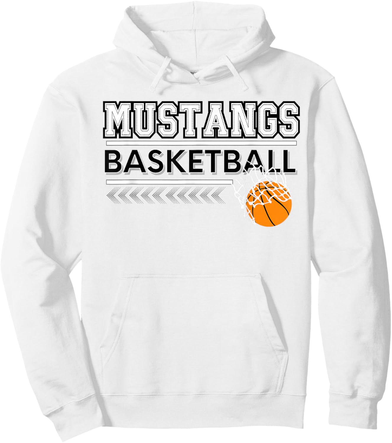 Mustangs School Spirit Sports Basketball School Teacher Women Kids Hoodie - Hoodie | White