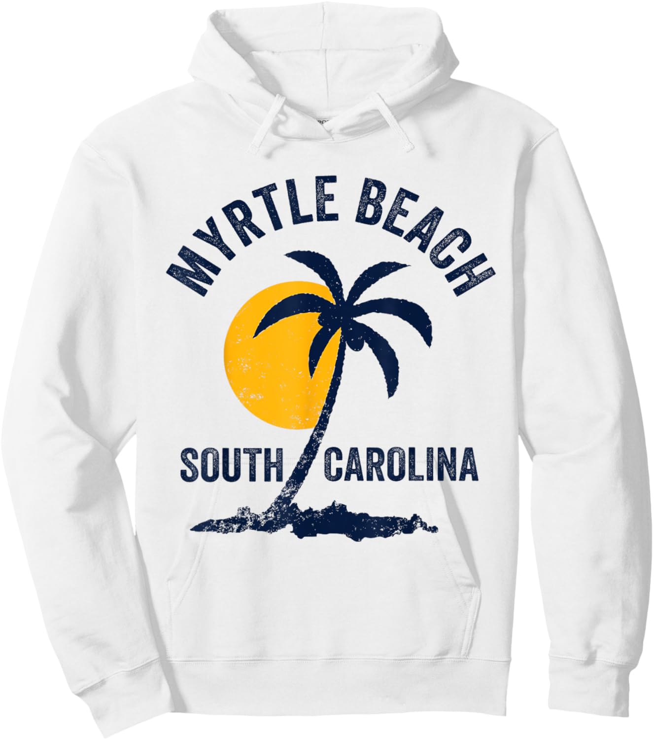 Family Vacation Retro Sunset South Carolina Myrtle Beach Hoodie - Hoodie | White