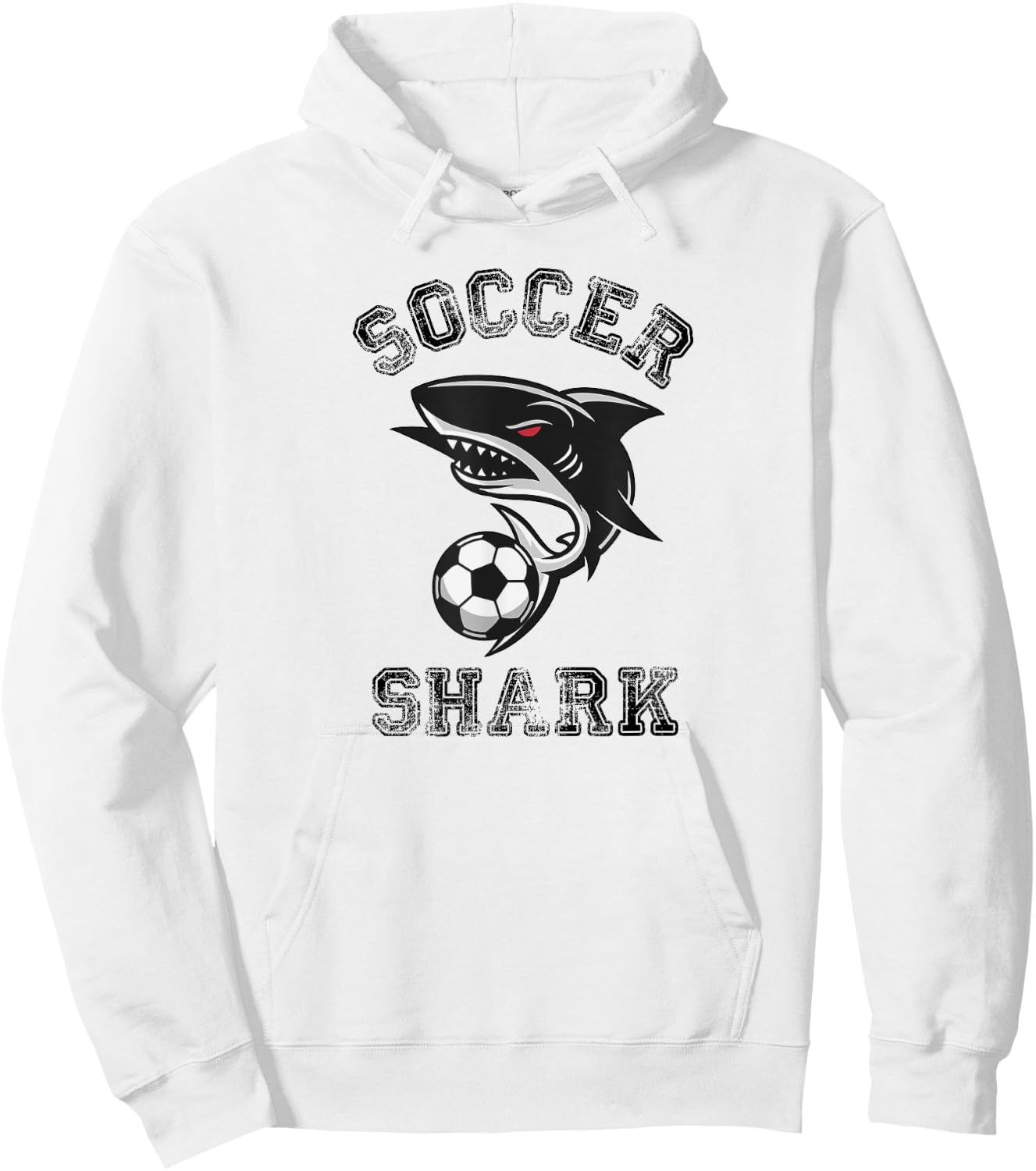 Soccer Shark Graphic Hoodie - Hoodie | White