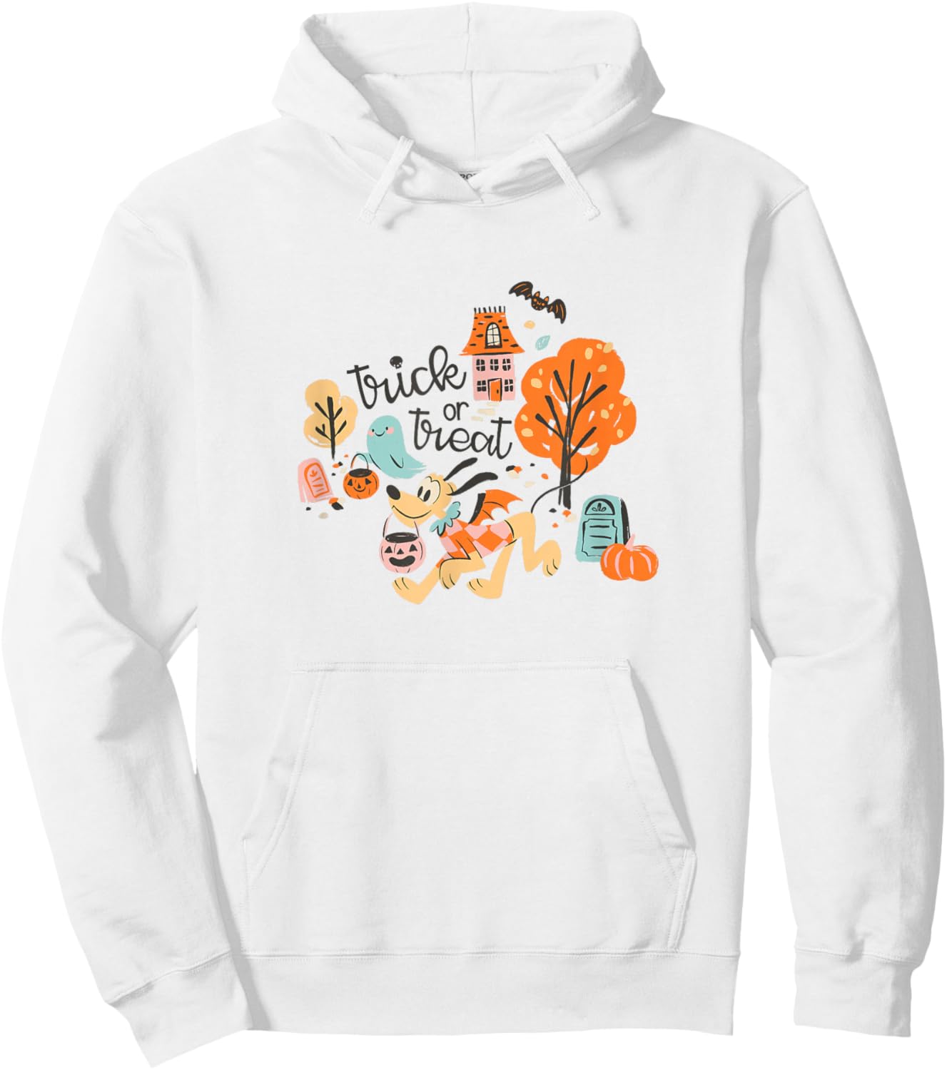 Disney Mickey and Friends Halloween Trick Or Treat Pluto Hoodie - Hoodie | White