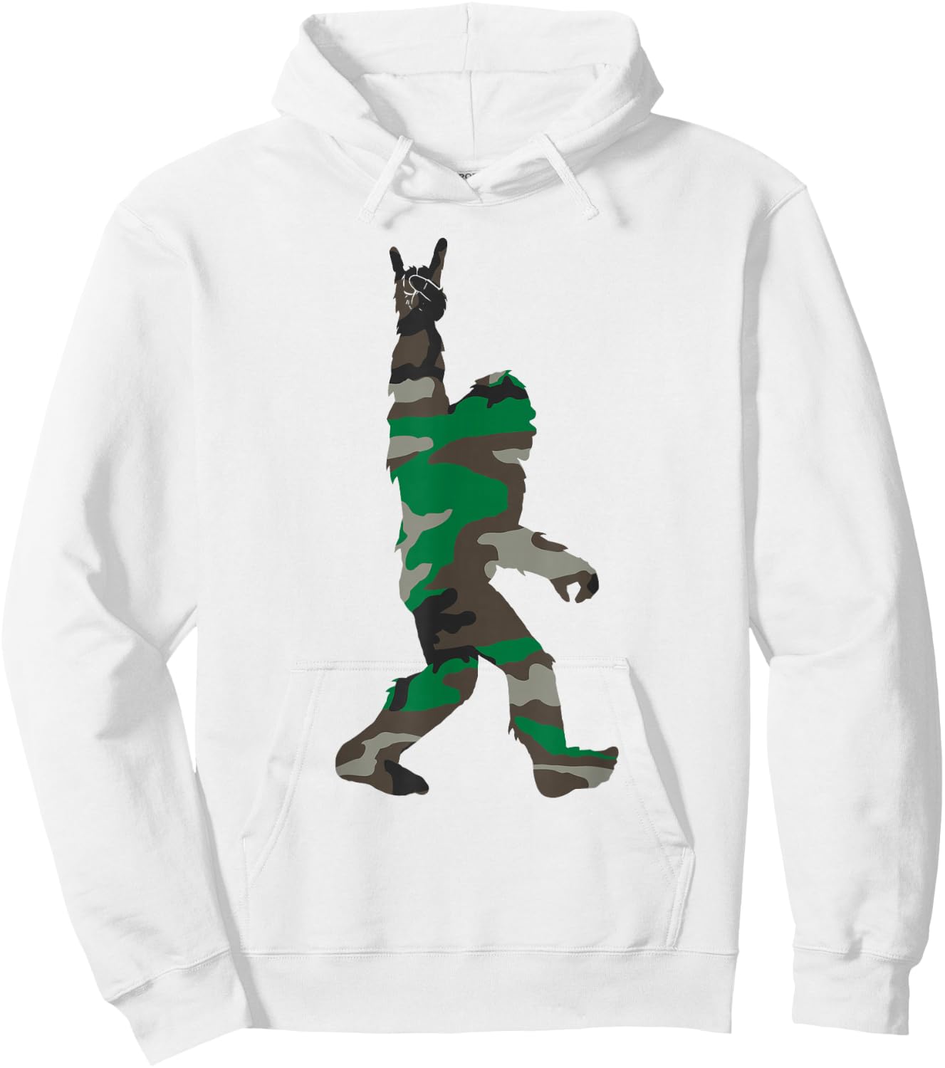 Bigfoot Rock and Roll Orange Camo Hunting Safety Gift Hoodie - Hoodie | White