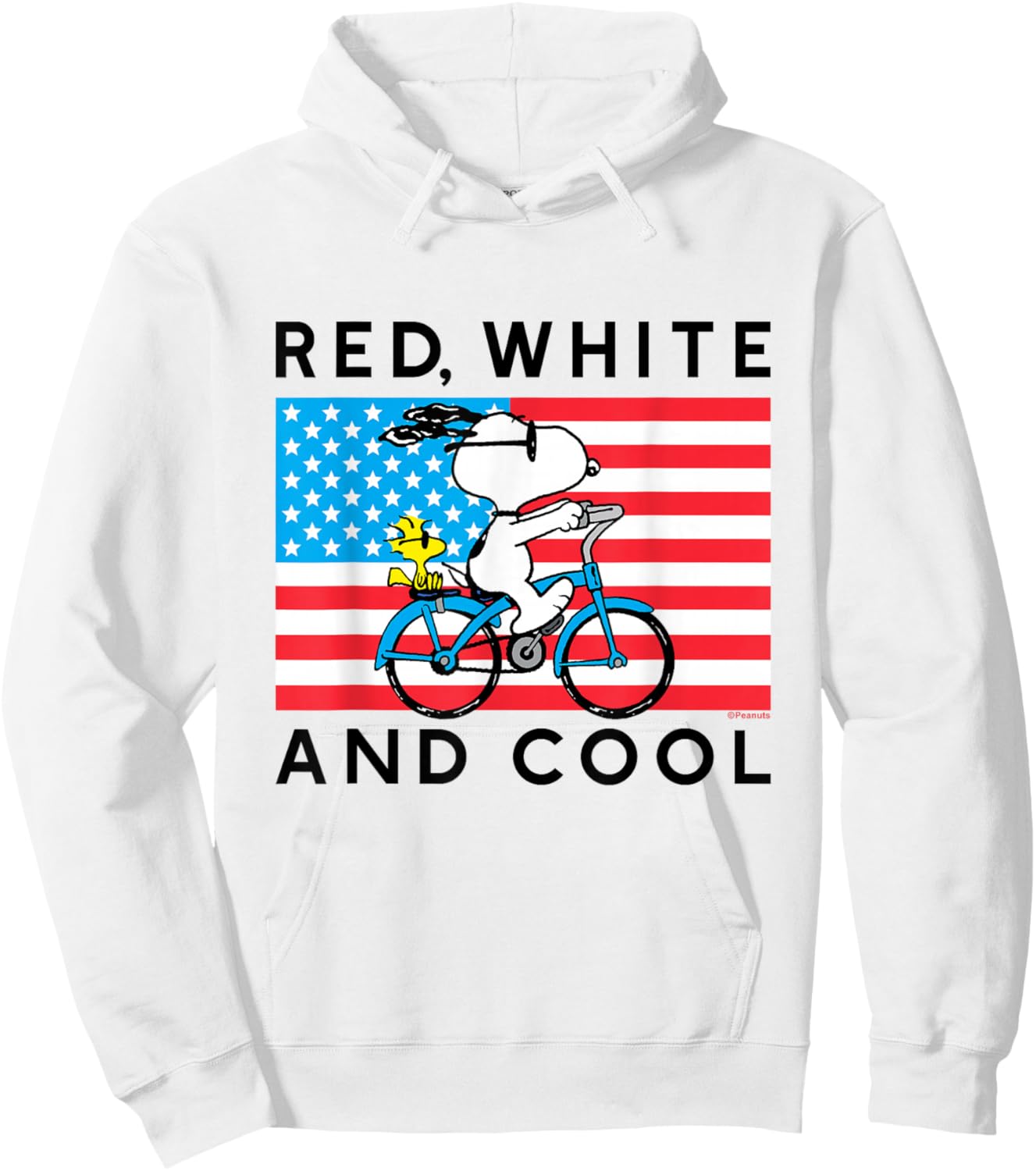 Peanuts Red White Cool Bike Hoodie - Hoodie | White