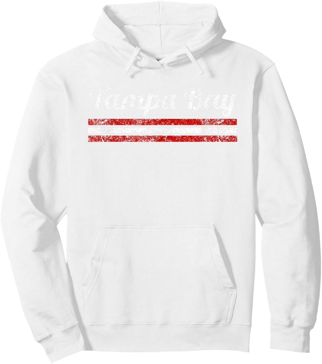 Tampa Bay Florida Retro Vintage Weathered Stripe Throwback Hoodie - Hoodie | White