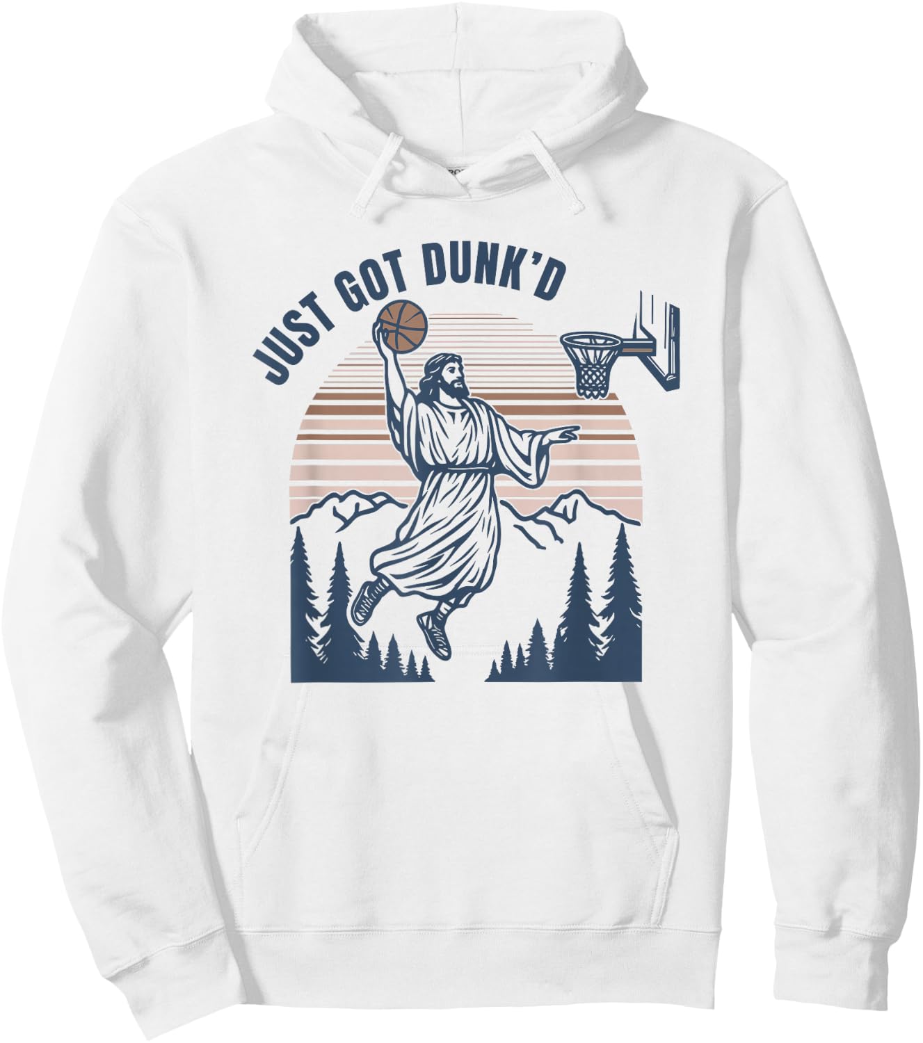 Just Got Dunked, Funny Jesus Basketball Hoodie - Hoodie | White