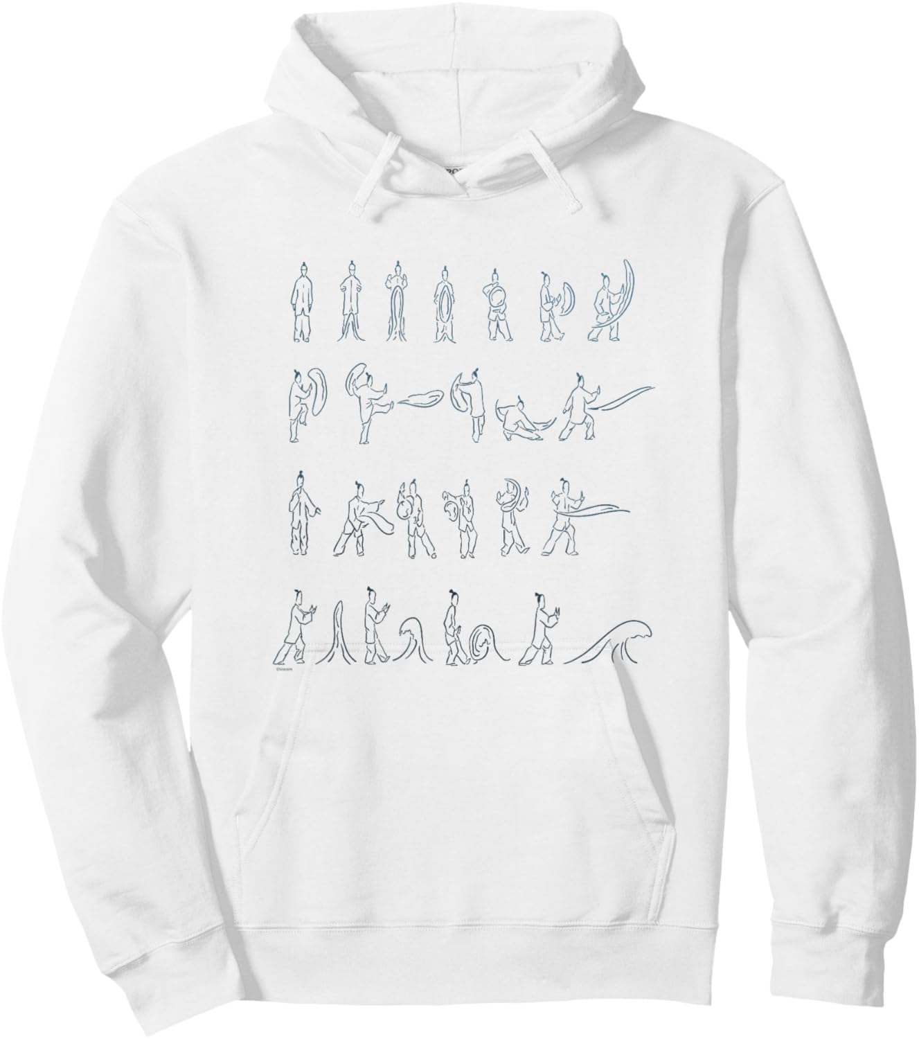 Avatar: The Last Airbender Waterbending Scroll Postures Hoodie - Hoodie | White
