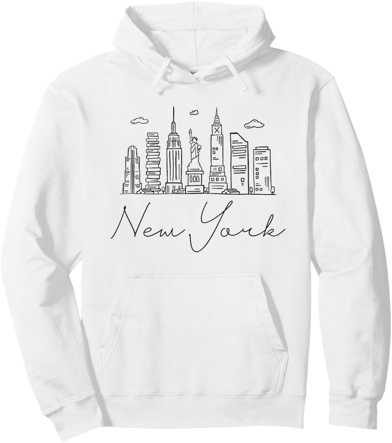 New York Skyline Hoodie - Hoodie | White