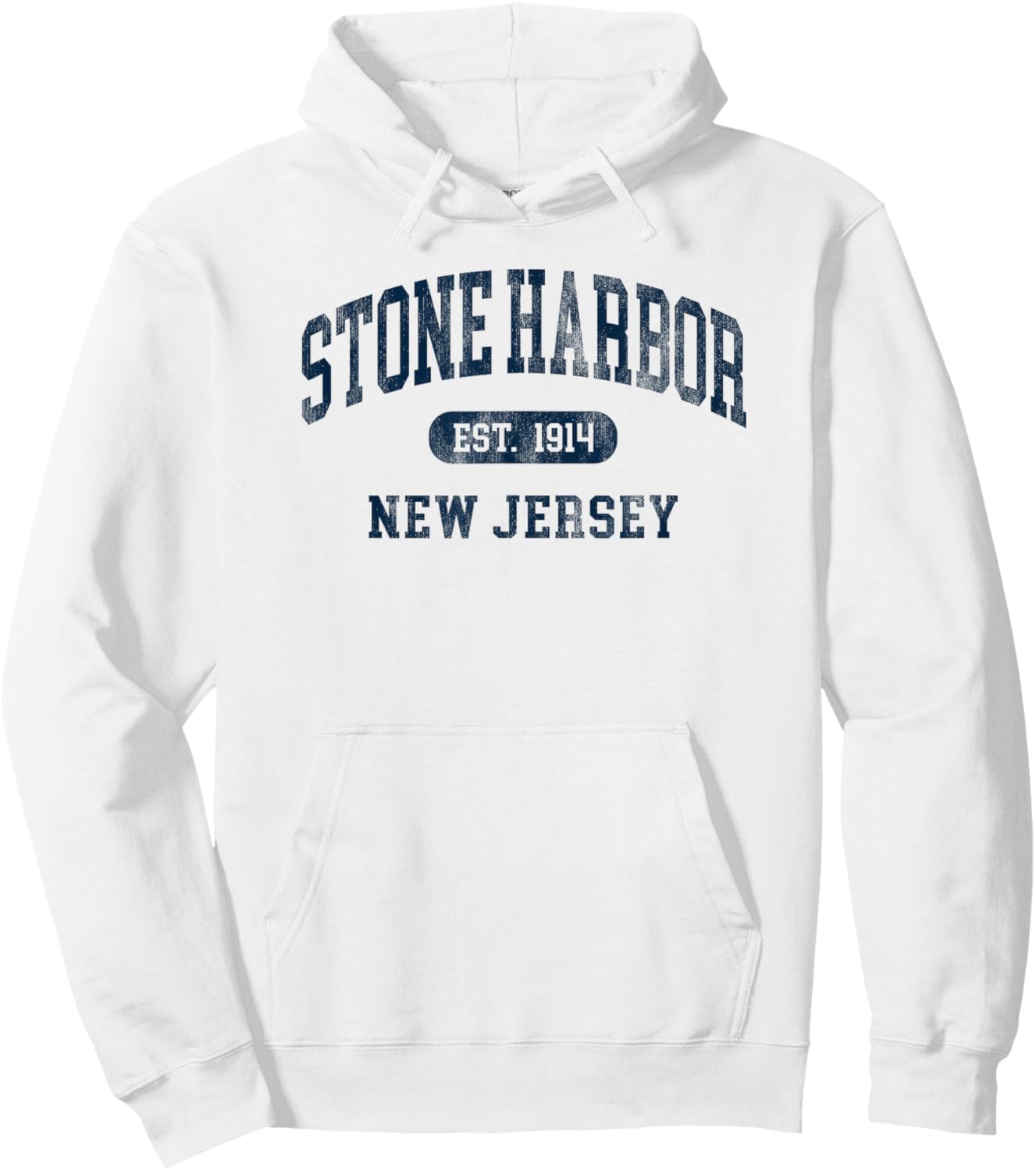 Stone Harbor New Jersey Retro Preppy Throwback Hoodie - Hoodie | White