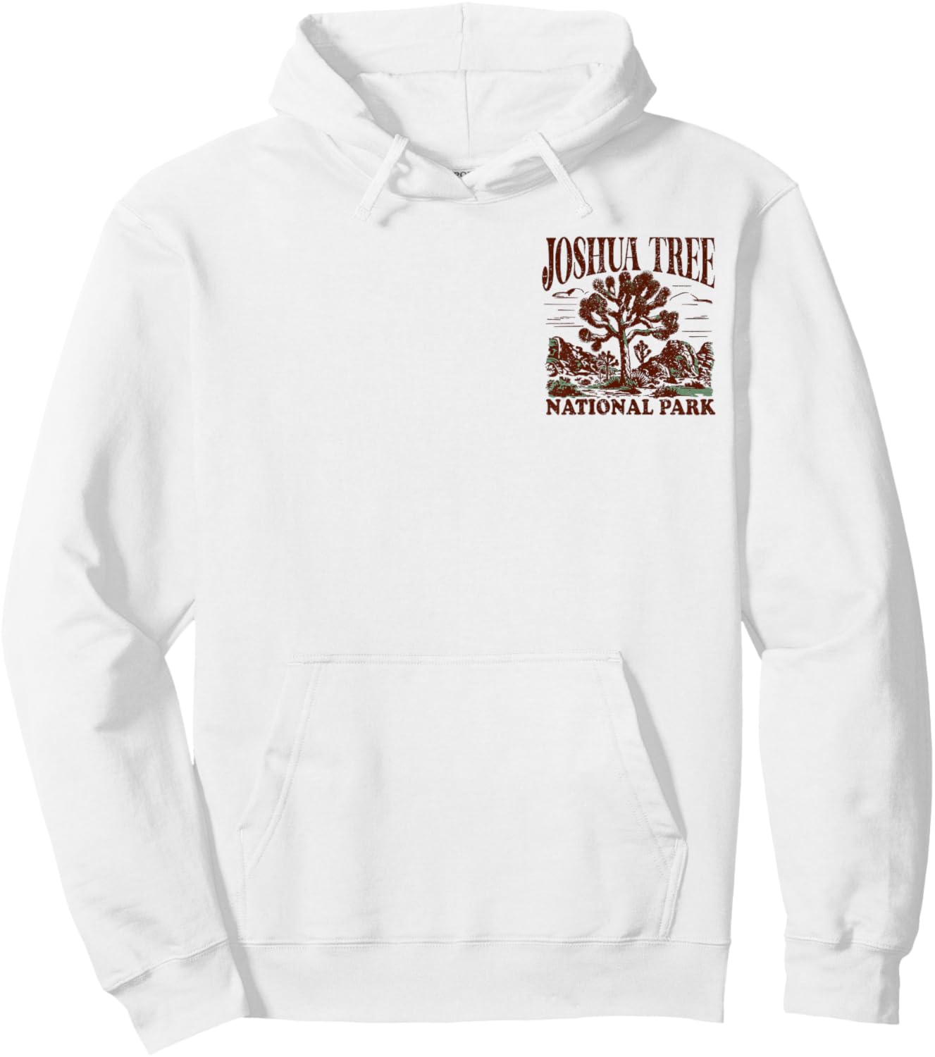Joshua Tree Vintage Distressed Front and Back Hoodie - Hoodie | White