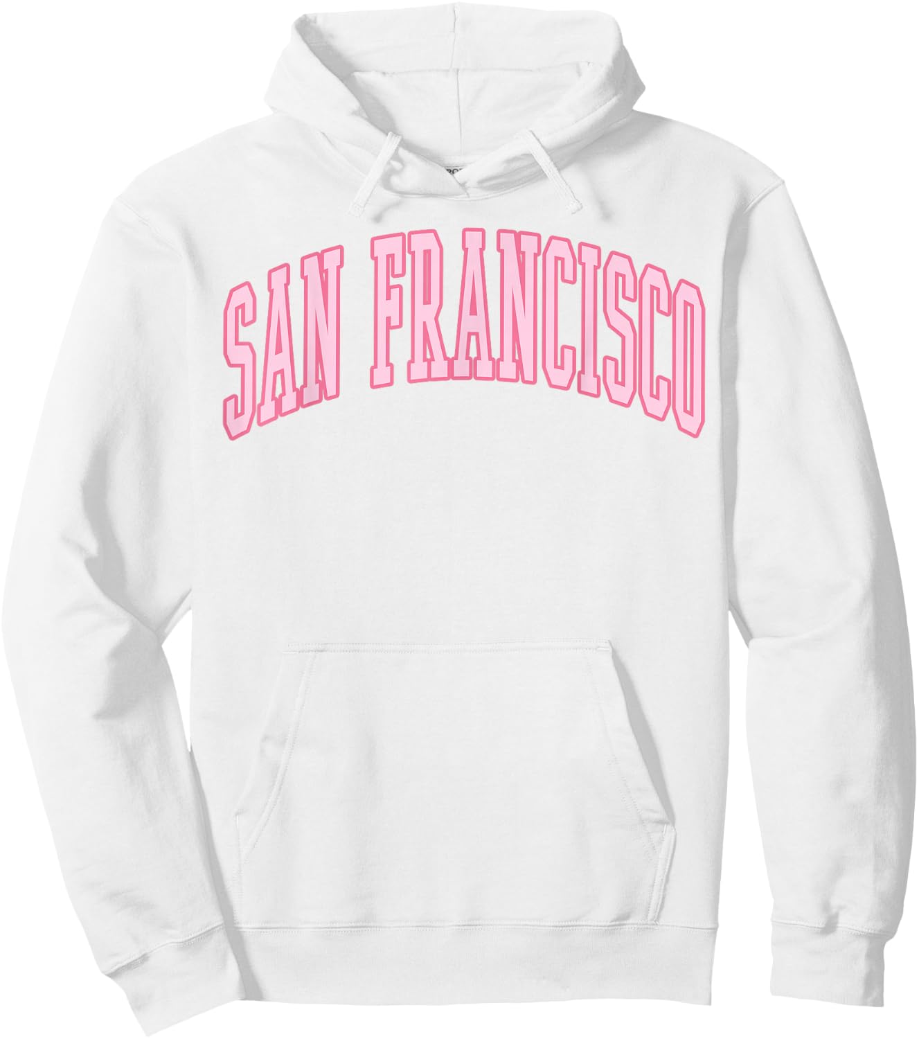 San Francisco Vintage Preppy Varsity Pink Sports Hoodie - Hoodie | White