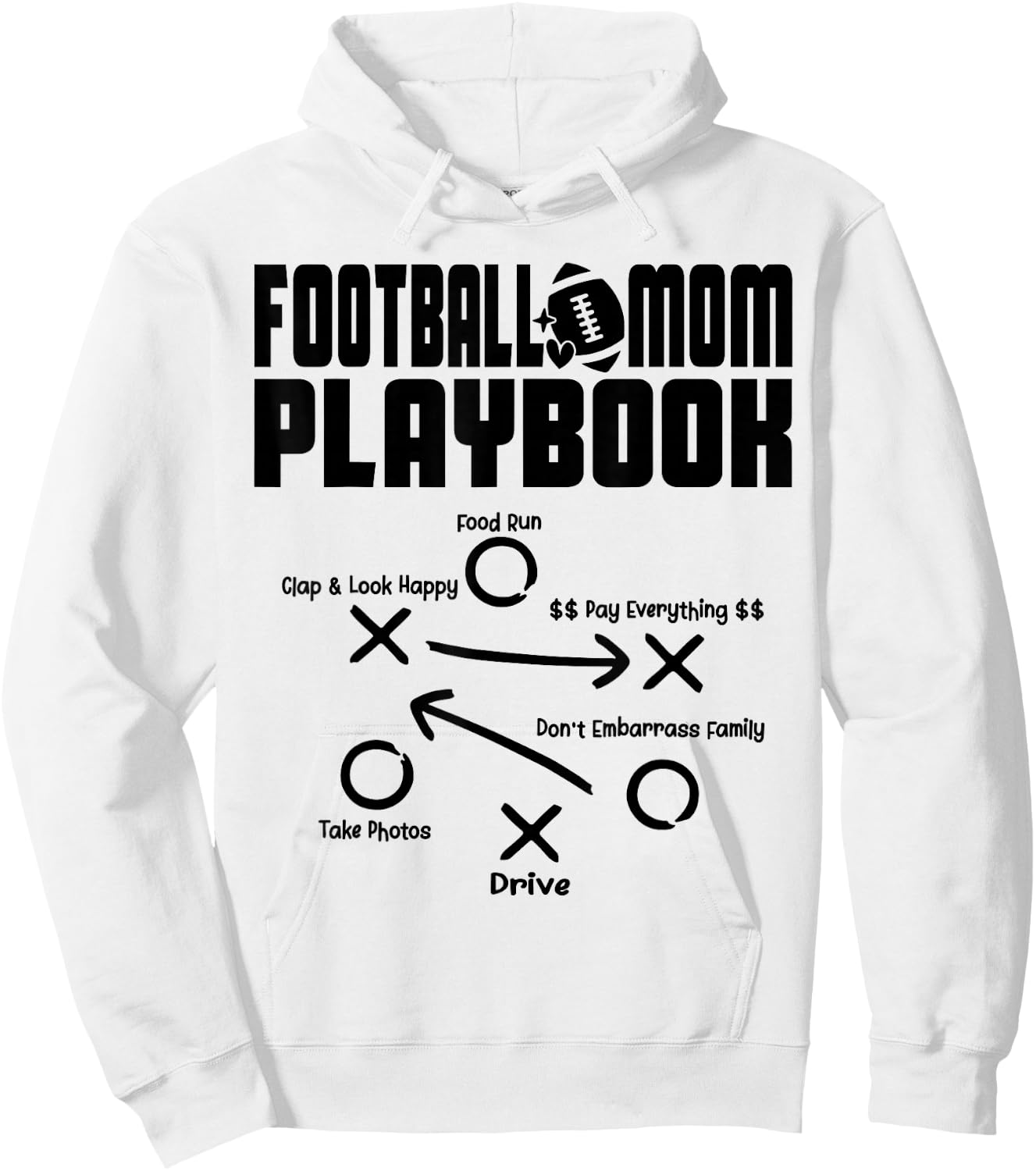 Football Mom PLAYBOOK Football Love Football Player Game Day Hoodie - Hoodie | White