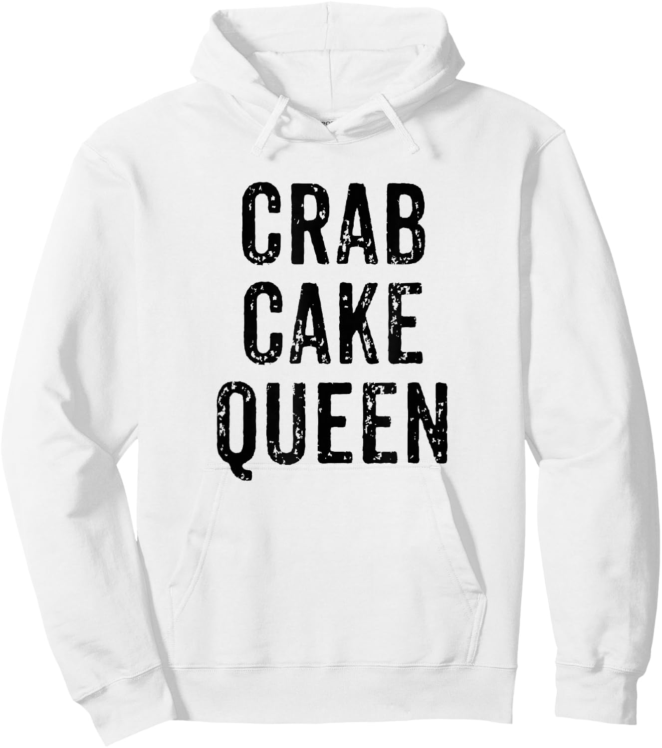 Crab Cake Queen Vintage Distressed Chef Foodie Seafood Hoodie - Hoodie | White