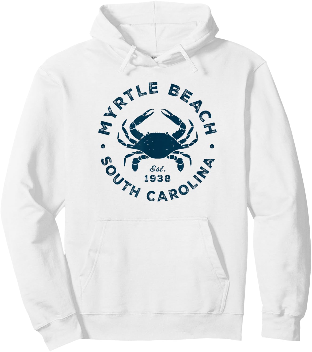Myrtle Beach South Carolina Blue Crab Vacation Souvenir Hoodie - Hoodie | White