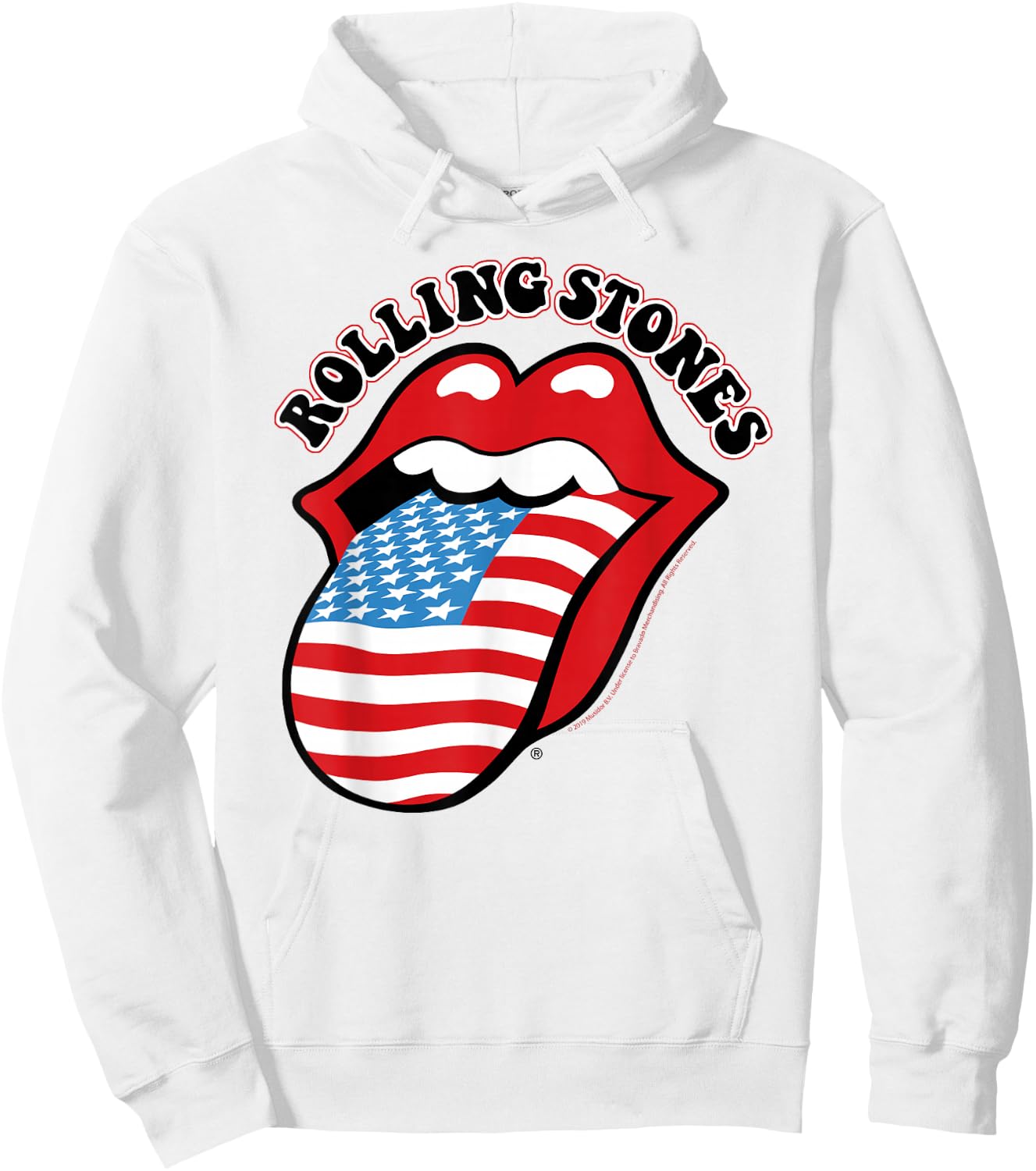 Rolling Stones Official Vintage US Tongue Hoodie - Hoodie | White