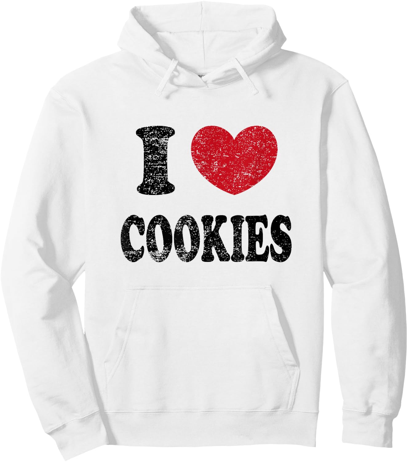 Vintage I Love Cookies Hoodie - Hoodie | White